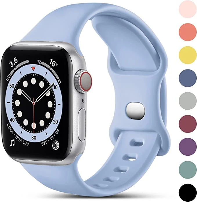 DL3 Mobilak Bands Compatible with Apple Watch Ultra 49mm 45mm 44mm 42mm 41mm 40mm 38mm, Replacement Soft Silicone Strap for iWatch Ultra 2 Series 9/8/7/6/5/4/3/2/1 SE (42MM/44MM/45MM/49MM) - Baby Blue