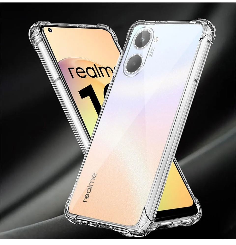 DL3 Mobilak Clear TPU Protective Case for (realme 10 4G) with Camera Protection and Shockproof Design - Clear