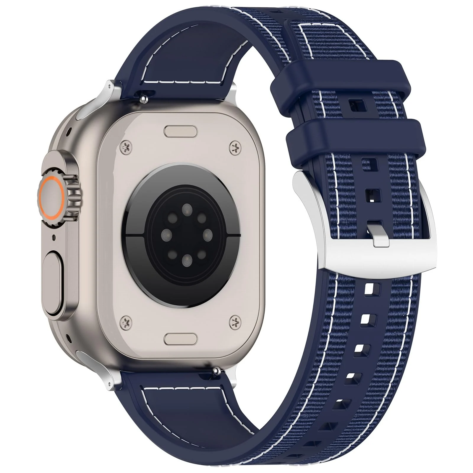 DL3 Mobilak Sport Silicone Nylon Band Designed for Apple Watch Band 49mm 46mm 45mm 44mm 42mm for Men Women, Waterproof Soft Replacement Strap for iWatch Ultra2 Ultra SE SE2 Series 10 9 8 7 6 5 4 3 2 1 - Blue