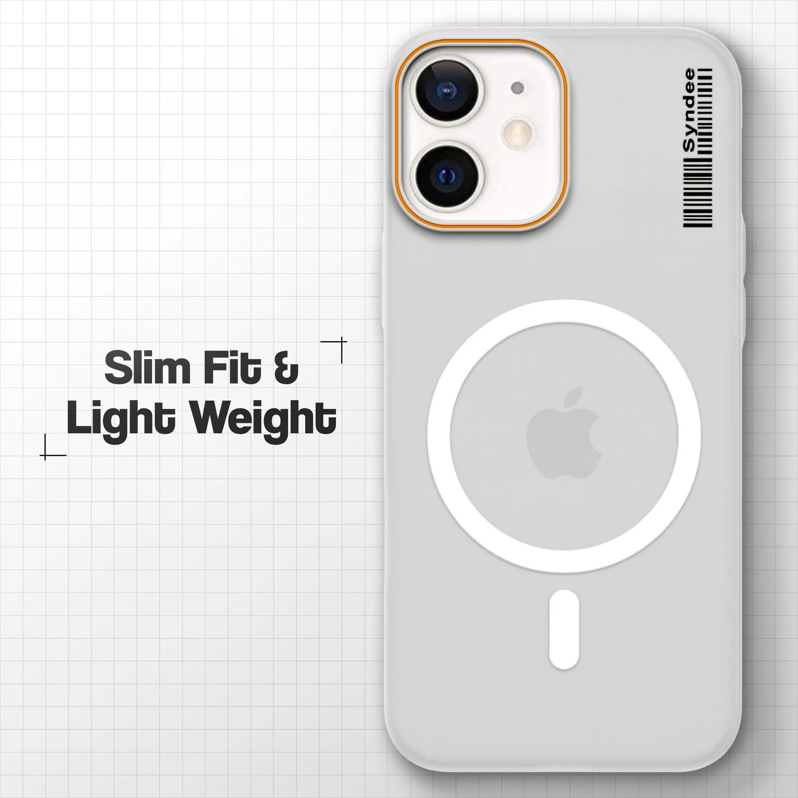 DL3 Mobilak Translucent Matte Case for iPhone 11, Compatible with MagSafe accessories, Shock-absorbing protection, Integrated ring holder - Clear