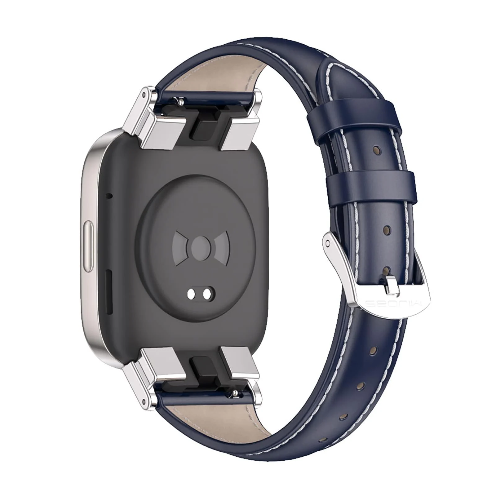 DL3 Mobilak Vintage Leather Strap Compatible With Xiaomi Redmi Watch 3 - Metal Buckle Breathable Replacement for Men and Women - Black - Blue