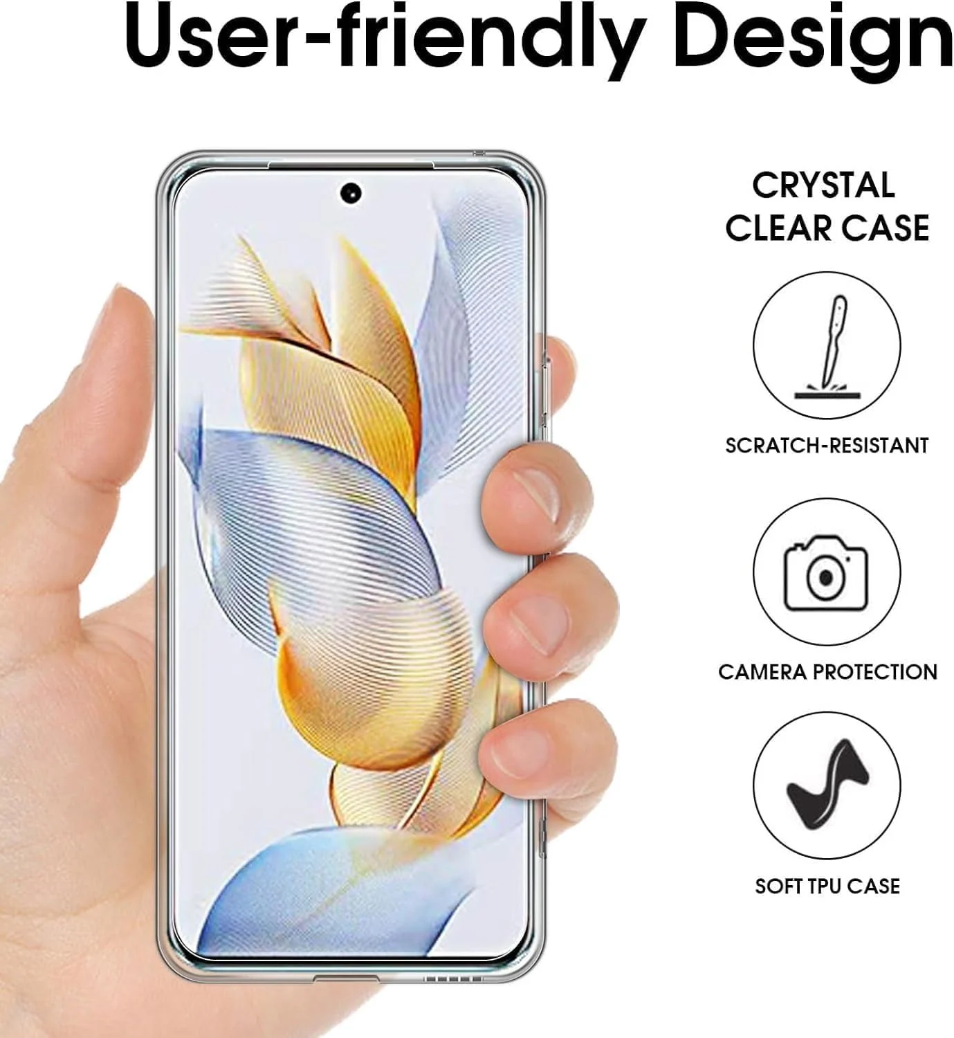 DL3 Mobilak Case Compatible with Honor X7b, Case Crystal Soft TPU Gel Case Flexible Silicone Anti-Scratch Camera Protection TPU Cover - Clear