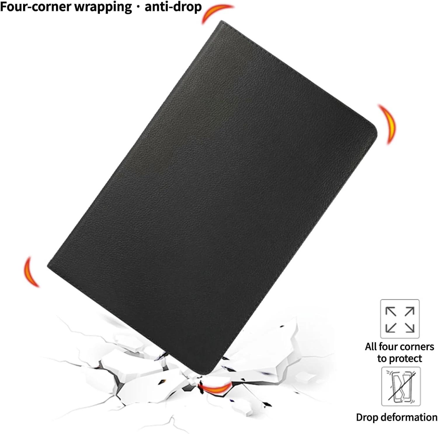 DL3 Mobilak Protective Cover for Huawei Matepad 12X 2024 / MatePad Air 12 inch 2024, 360° Rotatable Smart Stand, Leather Folio Flip Cover with Multi-Angle Viewing, Auto Wake Sleep - Black