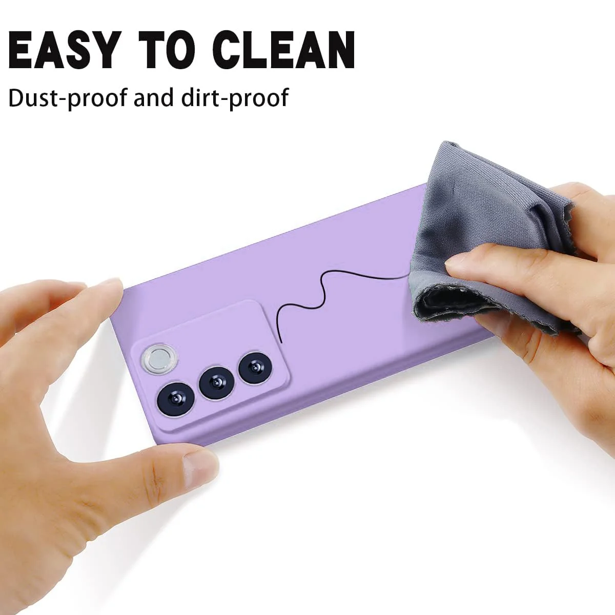 DL3 Mobilak Liquid Silicone Protective Case for vivo V27e / vivo S16e with Microfiber Lining and Shockproof Design - Light Purple