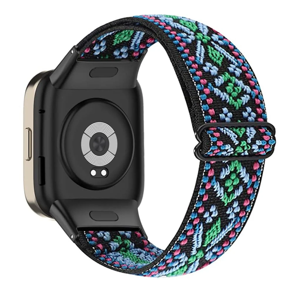 DL3 Mobilak Elastic Straps Compatible with Xiaomi Redmi Watch 3 (Not for Redmi Watch 3 Lite/Active) Men Women, Adjustable Stretchy Bracelets Sport Nylon Replacement Bracelet - Blue Green