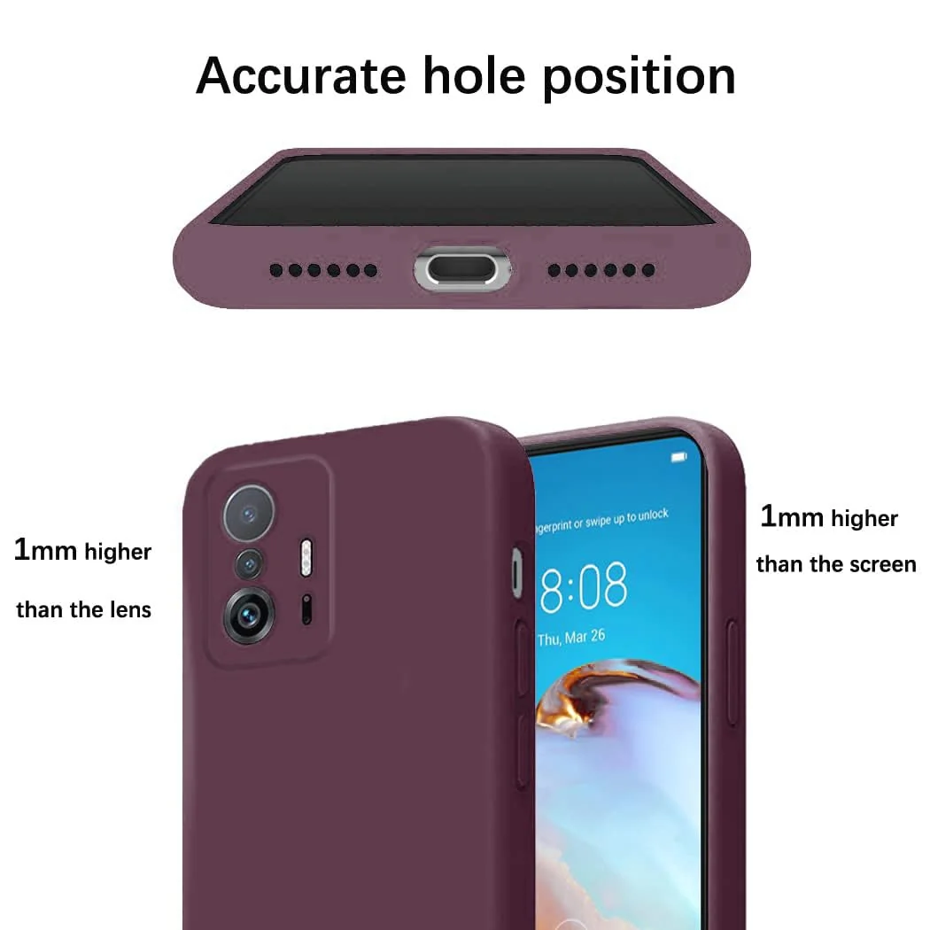 DL3 Mobilak Soft Silicone Protective Case for Xiaomi 11T / Xiaomi 11 T Pro with Microfiber Lining and Shockproof Design - Wine Red