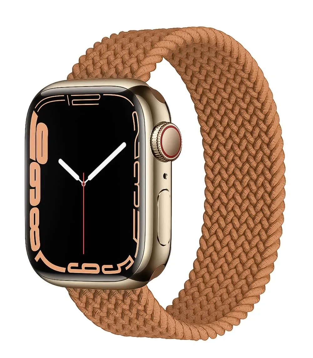DL3 Mobilak Braided Solo Loop Band For Apple Watch Band 49mm 45mm 44mm 42mm, Replacement Wristband Nylon Strap for iWatch Series SE 9/8/7/6/5/4/3/2/1/Ultra/Ultra 2 (Small) - Brown