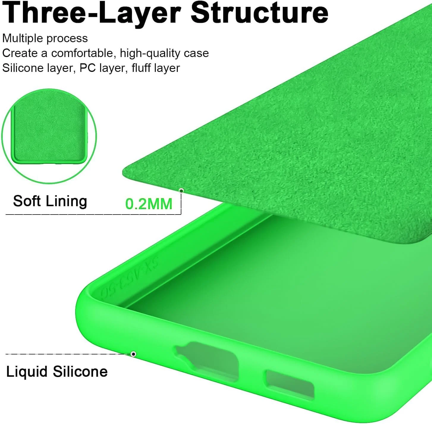 DL3 Mobilak Soft Silicone Protective Case for OPPO A98 with Microfiber Lining and Shockproof Design - Neon Green