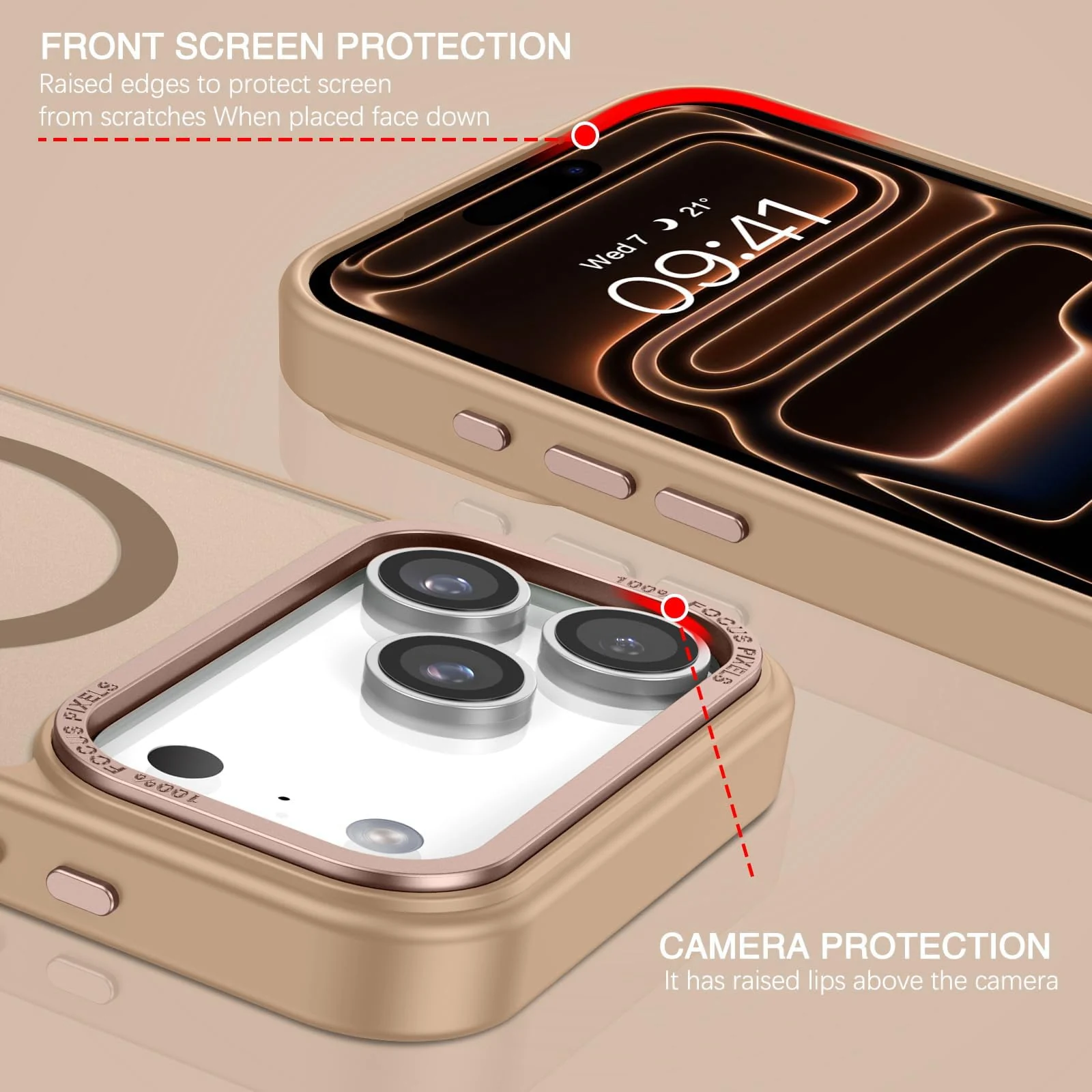 DL3 MOBILAK Protective Phone Case for Apple iPhone 18 Pro and 17 Pro - Desert