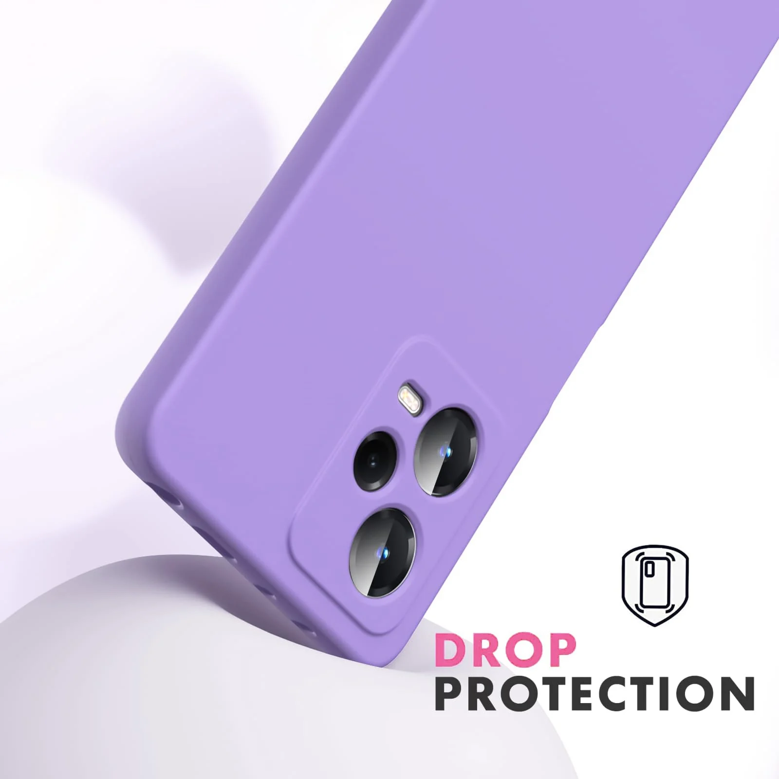 DL3 Mobilak Liquid Silicone Protective Case with Soft Microfiber Lining with Full Camera Protection for Xiaomi Redmi Note 12 Pro Plus 5G - Light Purple