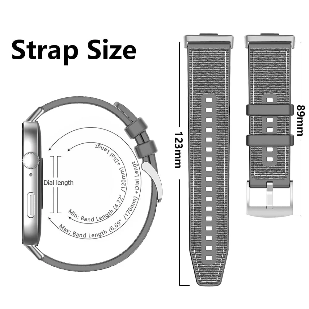DL3 Mobilak Sport Silicone Nylon Band Designed for Huawei Watch Fit 2 for Men Women, Waterproof Soft Replacement Strap for Huawei Watch Fit2 - Gray