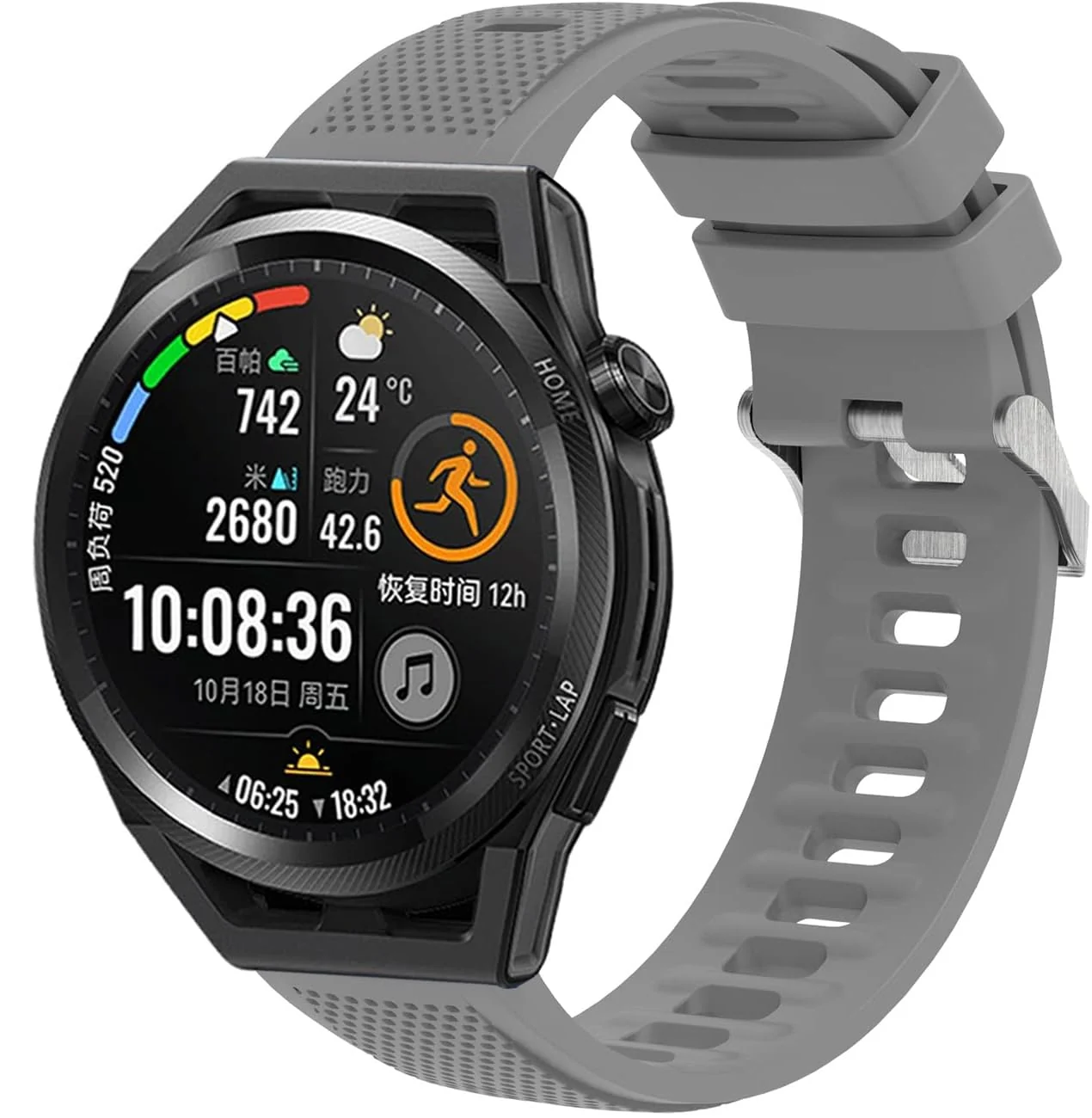 DL3 Mobilak Silicone Buckle Band 22MM Strap For Xiaomi Redmi Watch 5 Active/5 Lite/Samsung Galaxy Watch 3 45mm/Watch 46mm/Gear S3/For Huawei watch GT5 GT4 GT3 GT2 GT 46MM/GT2E/GT2 Pro/GT 3 Pro/GT5 Pro - A.Gray