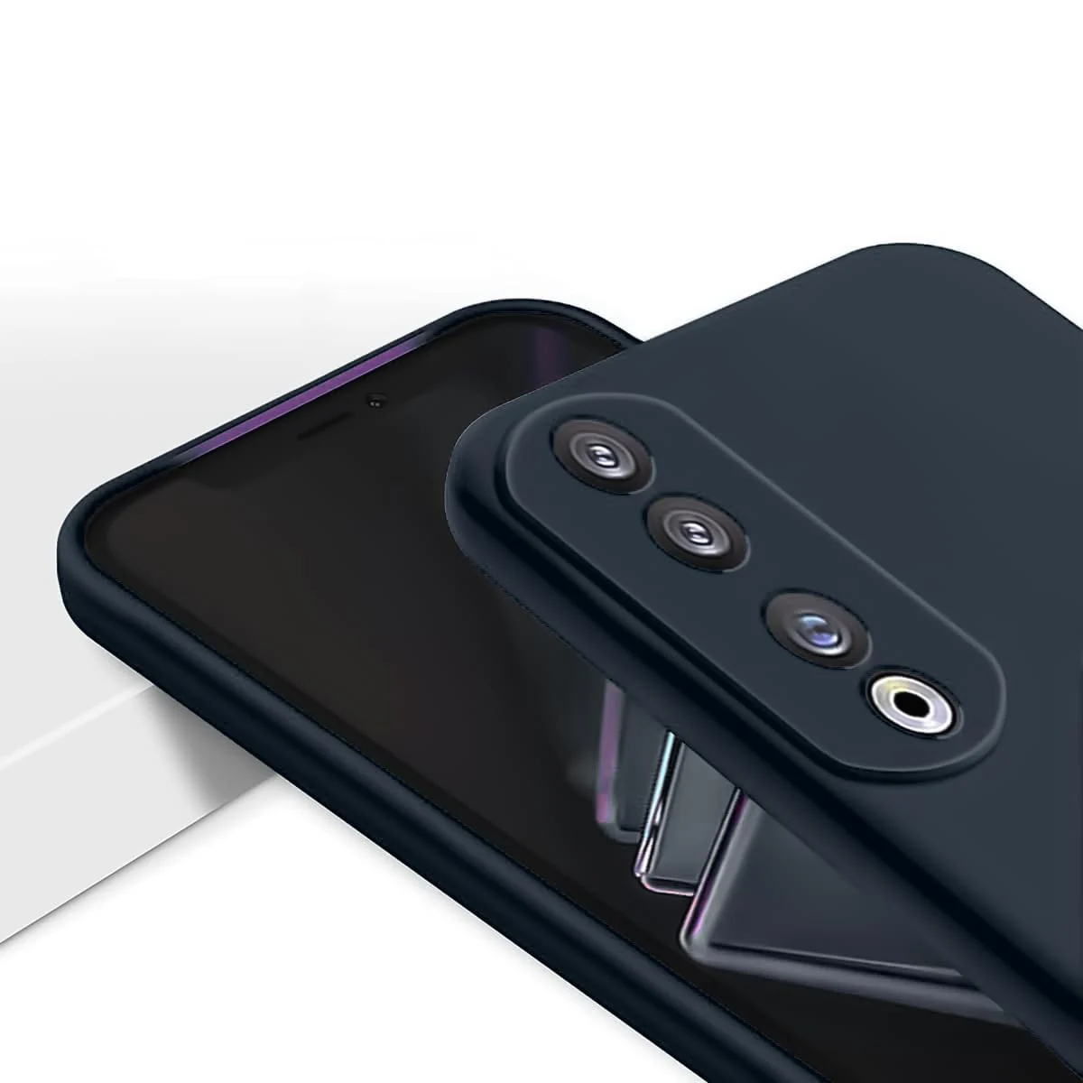 DL3 Mobilak Silicone Protective Case for Honor 90, Shock-absorbing protection, Scratch-resistant surface, Soft microfiber lining - Midnight Blue