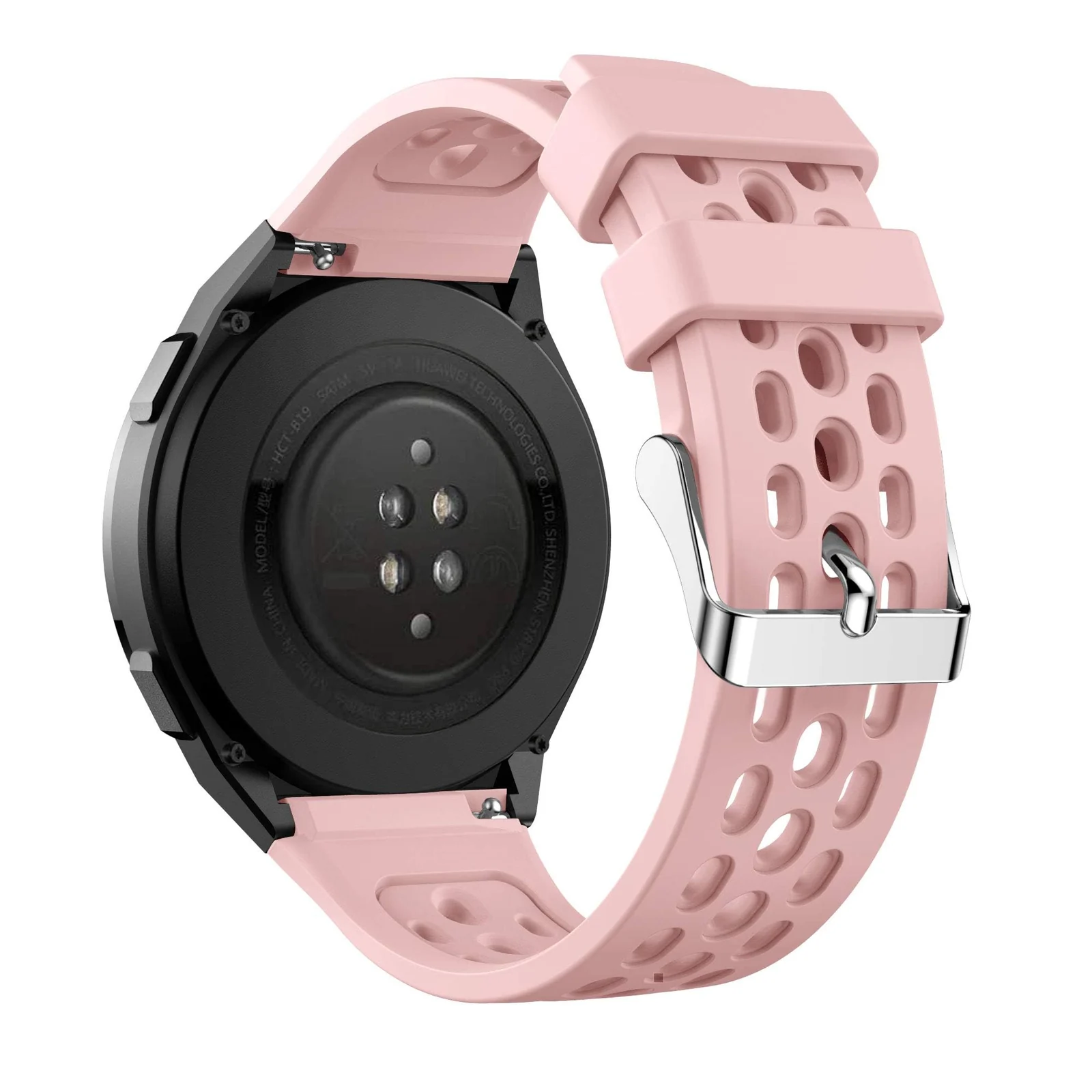 DL3 Mobilak Strap Replacement Bands Compatible with 22MM Huawei Watch GT2E Bands, Adjustable Accessory Soft Silicone Sport Wristband for Women Men - Rose Pink
