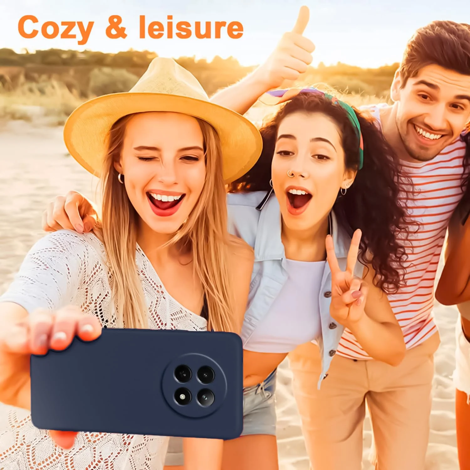 DL3 Mobilak realme 13 5G/realme 12 5G/realme 12X 5G Case, Soft Flexible Liquid Silicone Gel Rubber Bumper Cover, Full Body Shockproof Protective Phone Case - Dark Blue