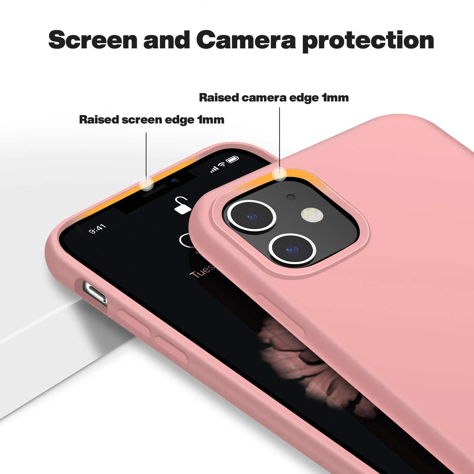 DL3 Mobilak Liquid Silicone Case for iPhone 11 (6.1 Inch), Shock-absorbing protection, Scratch-resistant surface, Soft microfiber lining - Pastel Pink