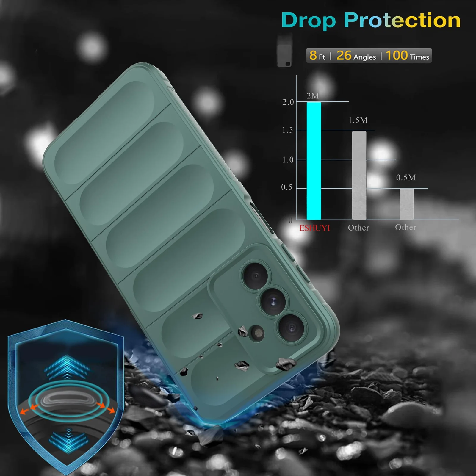 DL3 Mobilak Rugged Protective Case for Samsung Galaxy A26, Camera protection, Shock-absorbing protection, Non-slip grip - Green
