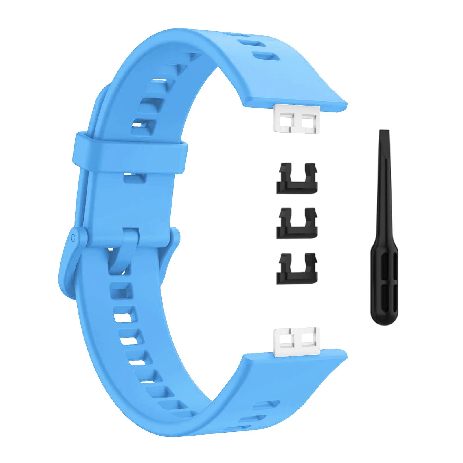 DL3 Mobilak Silicone Strap for Huawei Watch Fit, Soft Band Ultra-Light Waterproof Durable Adjustable Replacement Wristband - Sky Blue