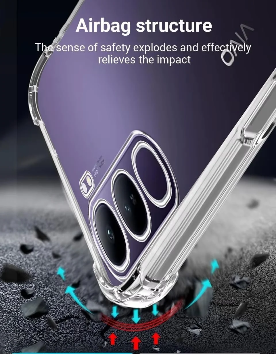 DL3 Mobilak Case Compatible with vivo v40 lite 4G, Cover Silicone Transparent TPU Gorilla Anti-shock Protector Camera Shockproof Corners - Clear