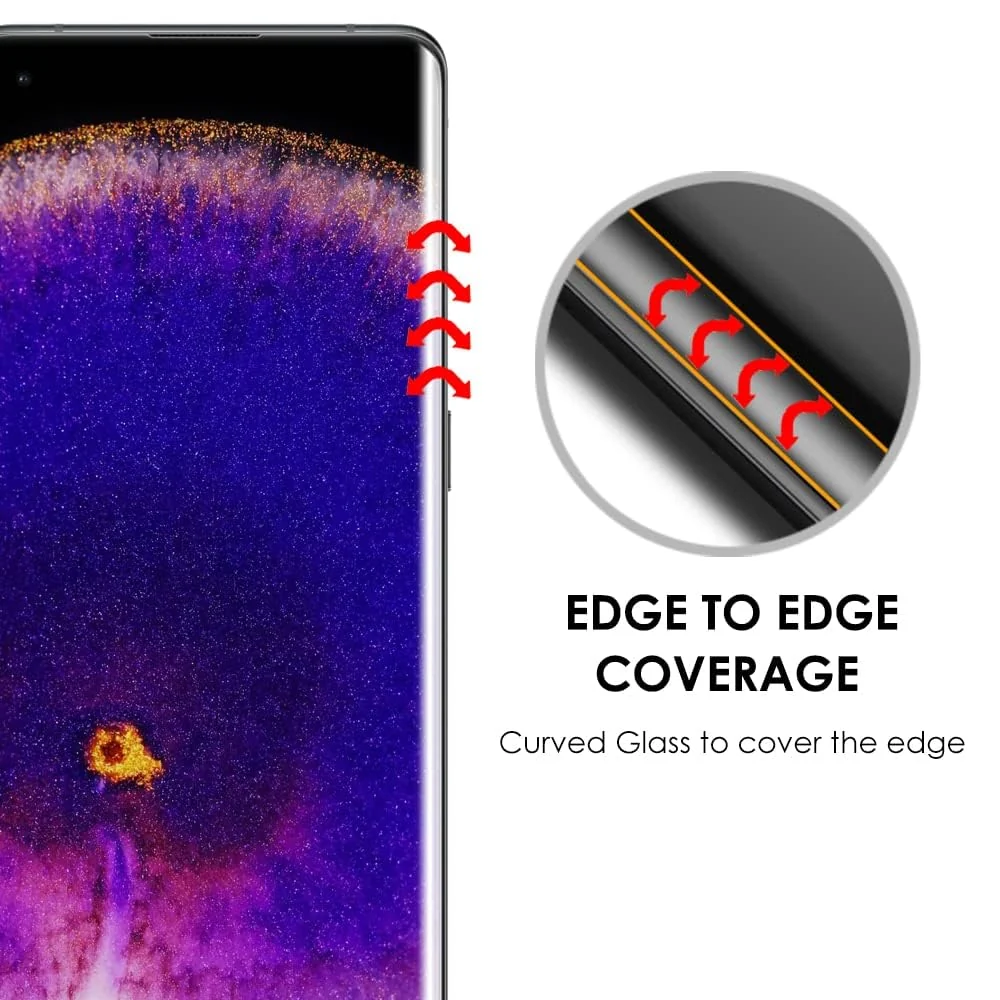 DL3 Mobilak Li-to Screen Protector OPPO Find X5 Pro [Liquid UV Tempered Glass] Full Screen adhesive [Sensitive Touch][Fingerprint Sensor Compatible] HD - Clear