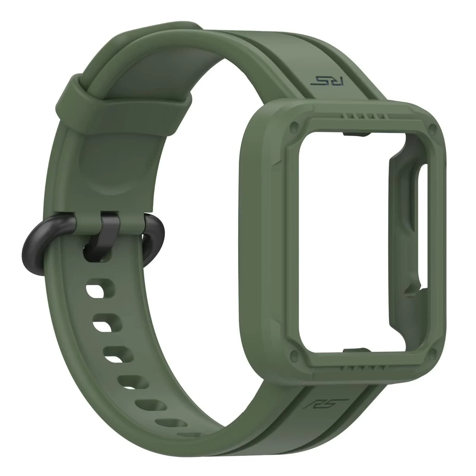 DL3 Mobilak Replacement Wrist Band Compatible with Xiaomi MI Watch Lite/Redmi Watch 2 Lite/Poco Watch/Redmi Watch 2/Horloge 2, Adjustable Soft Silicone Wrist Strap with Cover (Green), unisex-adult - Black