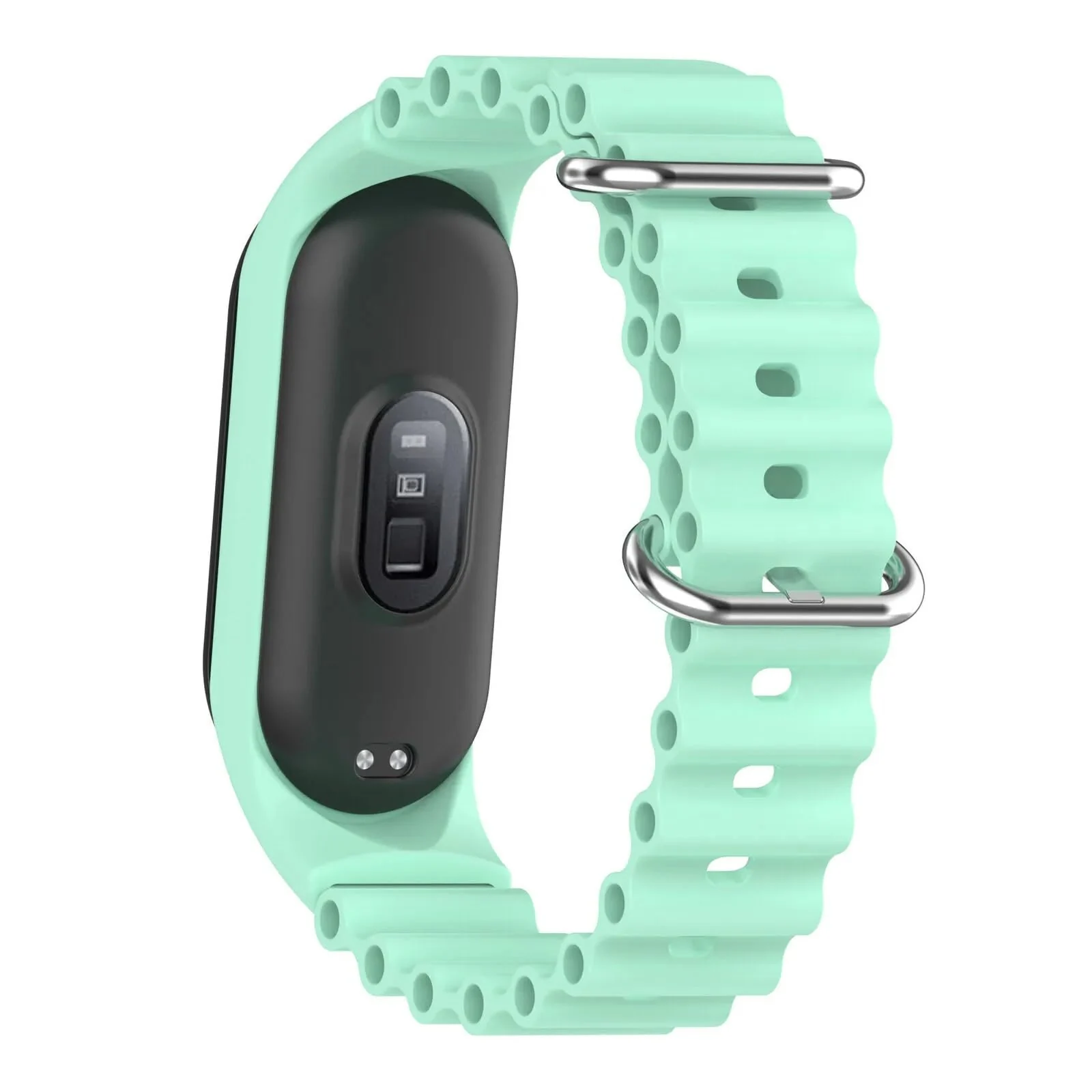 DL3 Mobilak Ocean Band for Xiaomi Mi Band 7/Mi Band 6/Mi Band 5/Mi Band 4/Mi Band 3, Adjustable Silicone Stretchy Sport Strap Women Men Replacement Wristband - Light Green