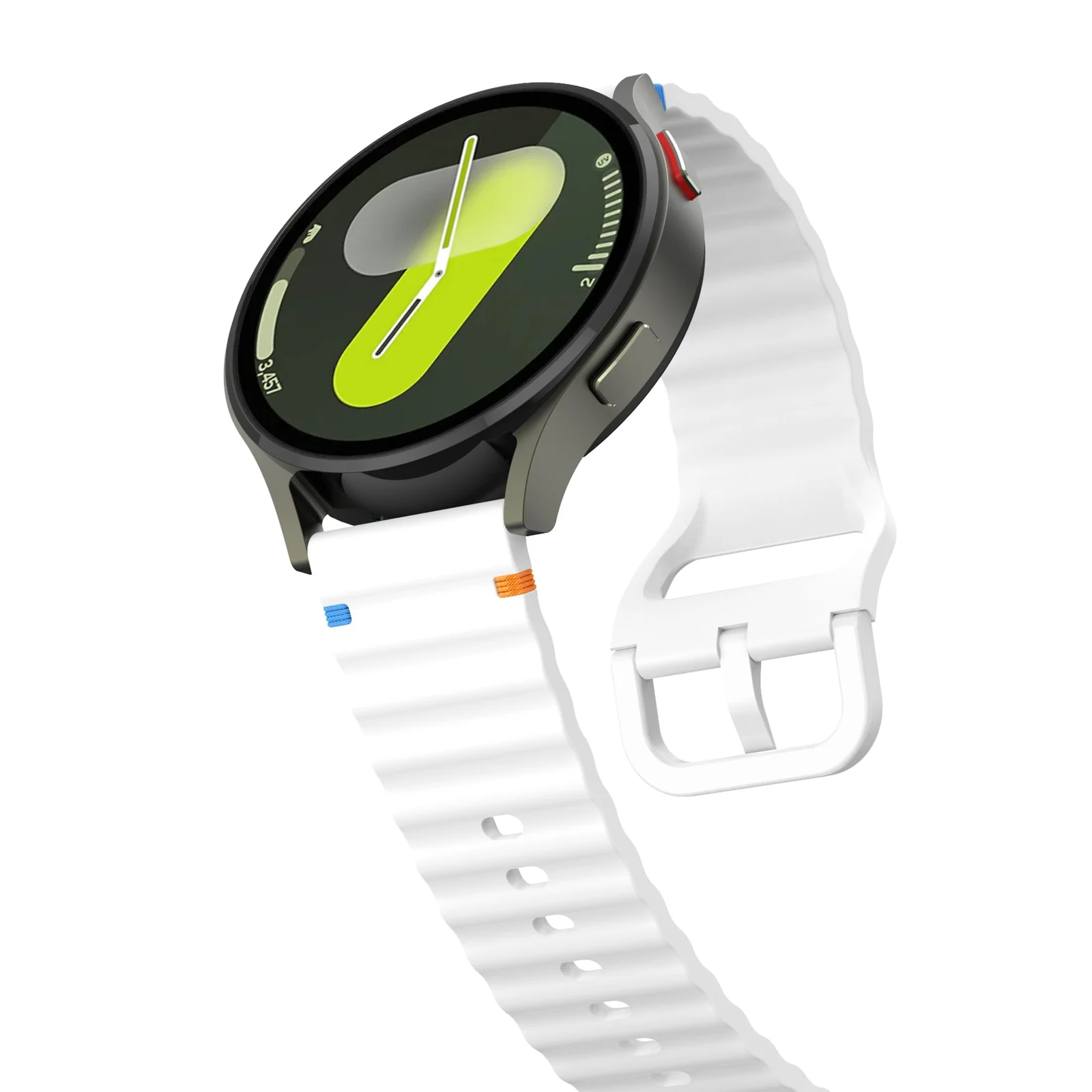 DL3 Mobilak Silicone Sport Band 22MM Strap For Xiaomi Redmi Watch 5 Actie/5 Lite/Samsung Galaxy Watch 3 45mm/Watch 46mm/Gear S3/Huawei watch GT5 GT4 GT3 GT2 GT 46MM/GT2E/GT3 Pro GT 5 Pro - White
