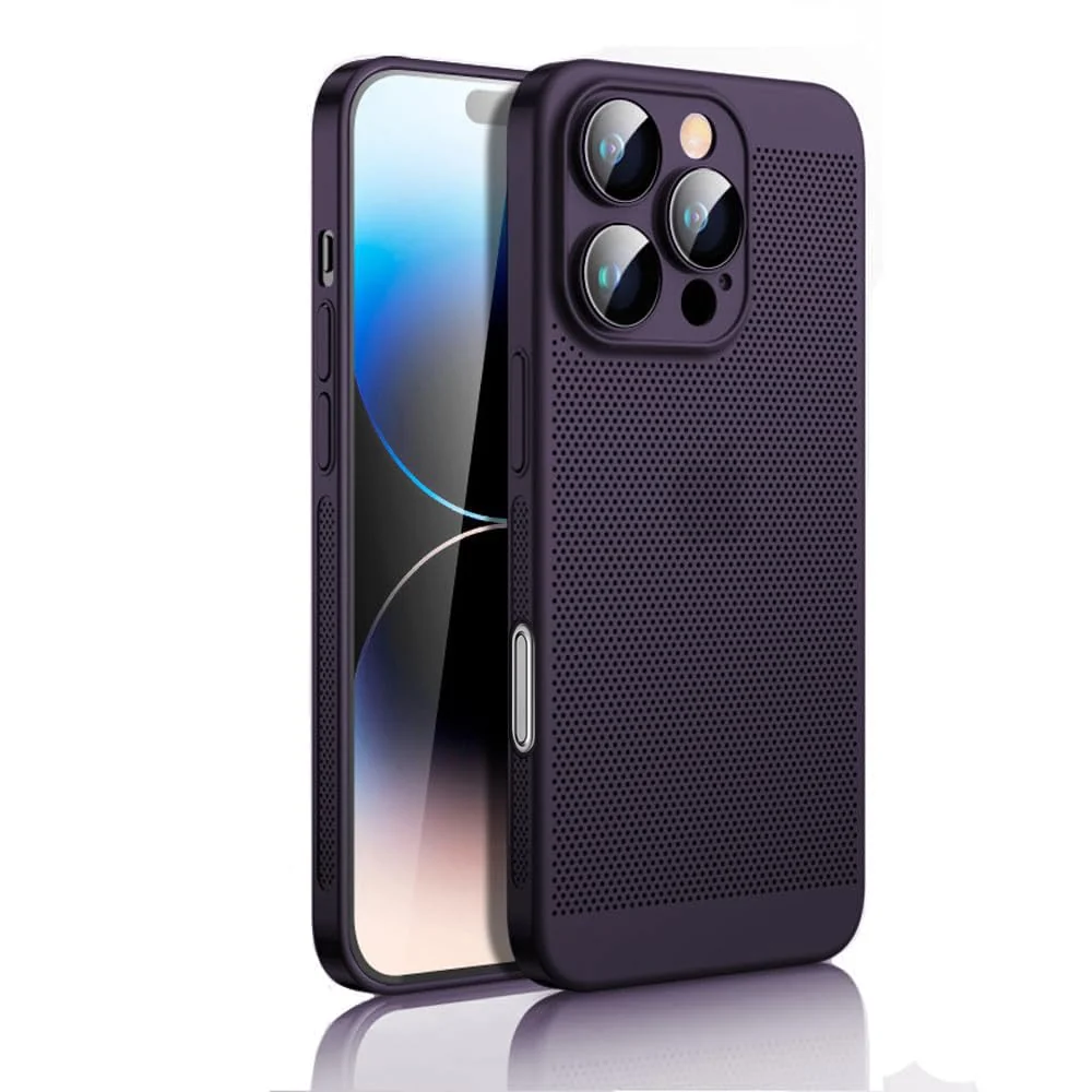 DL3 Mobilak Heat-Dissipation Hard PC Case with Built-In Camera Lens Protector for iPhone 16 Pro Max 6.9-Inch - Purple
