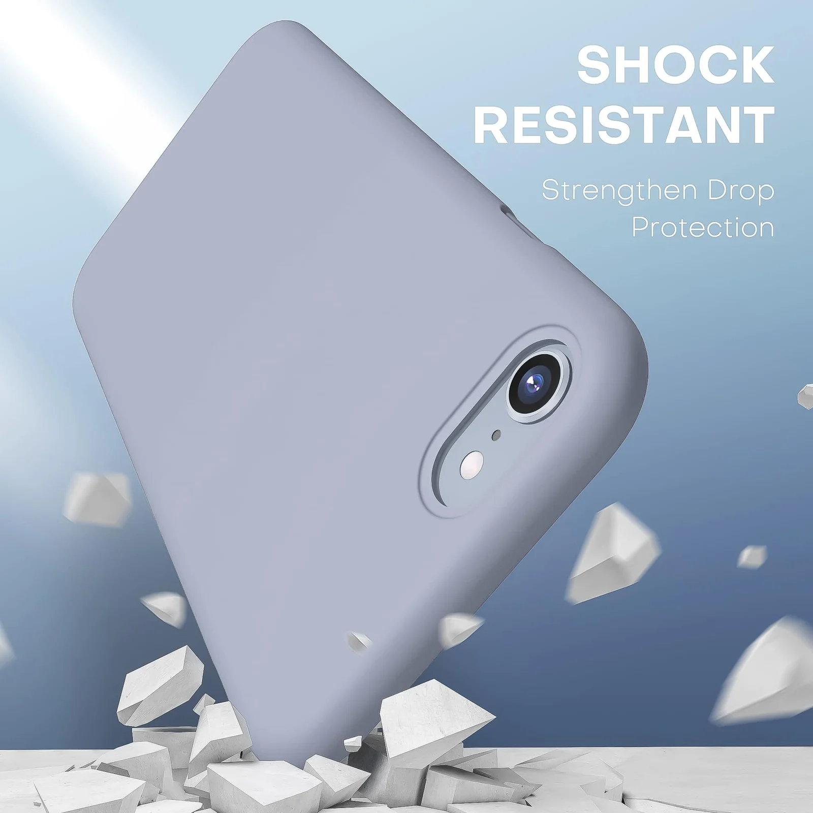 DL3 Mobilak Liquid Silicone Case for iPhone 7 / 8, Shock-absorbing protection, Scratch-resistant surface, Slim, lightweight profile - A.Baby Blue