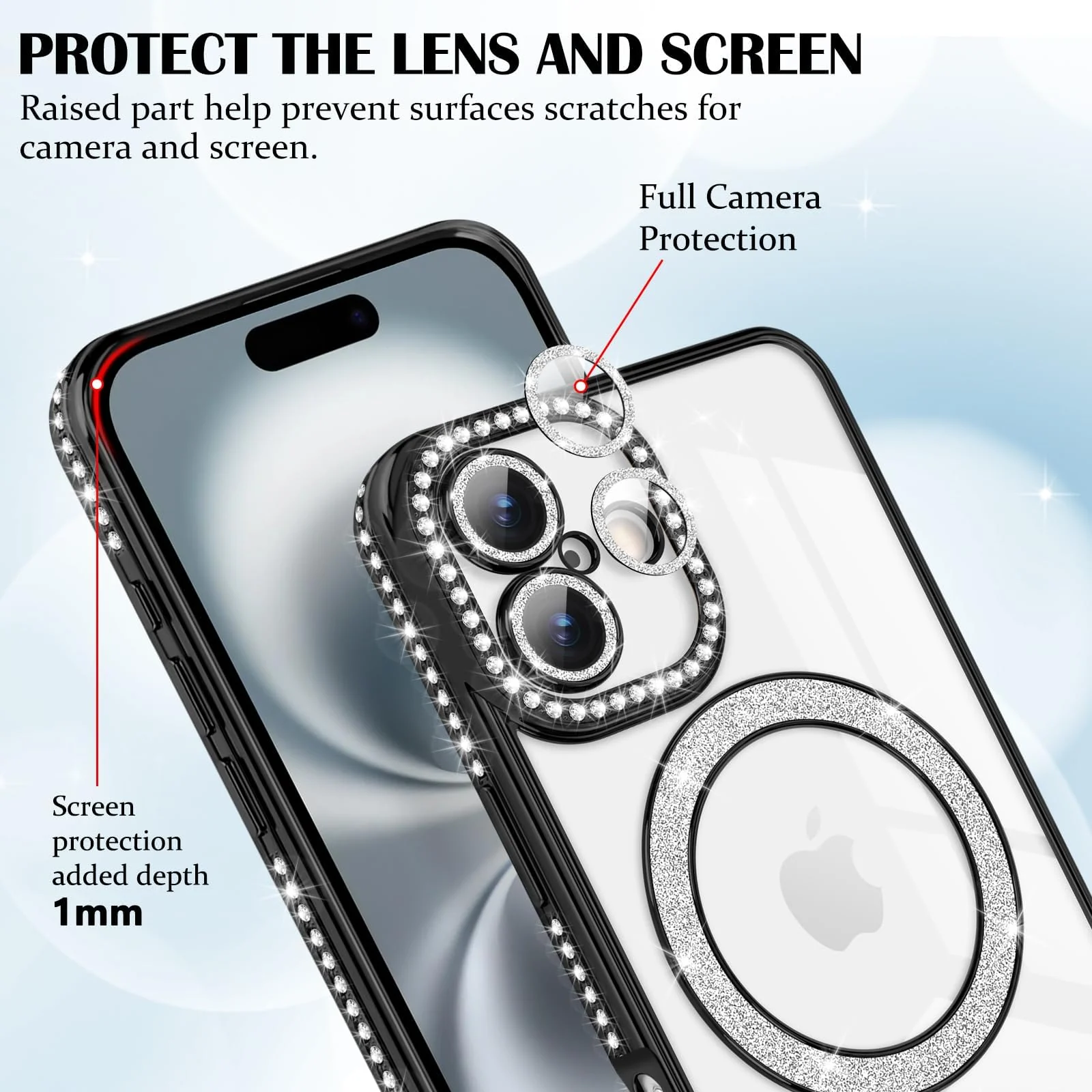 DL3 Mobilak MagSafe-Compatible Magnetic Case for iPhone 17 with Camera Protection and Magnetic Car-Mount Support - Black