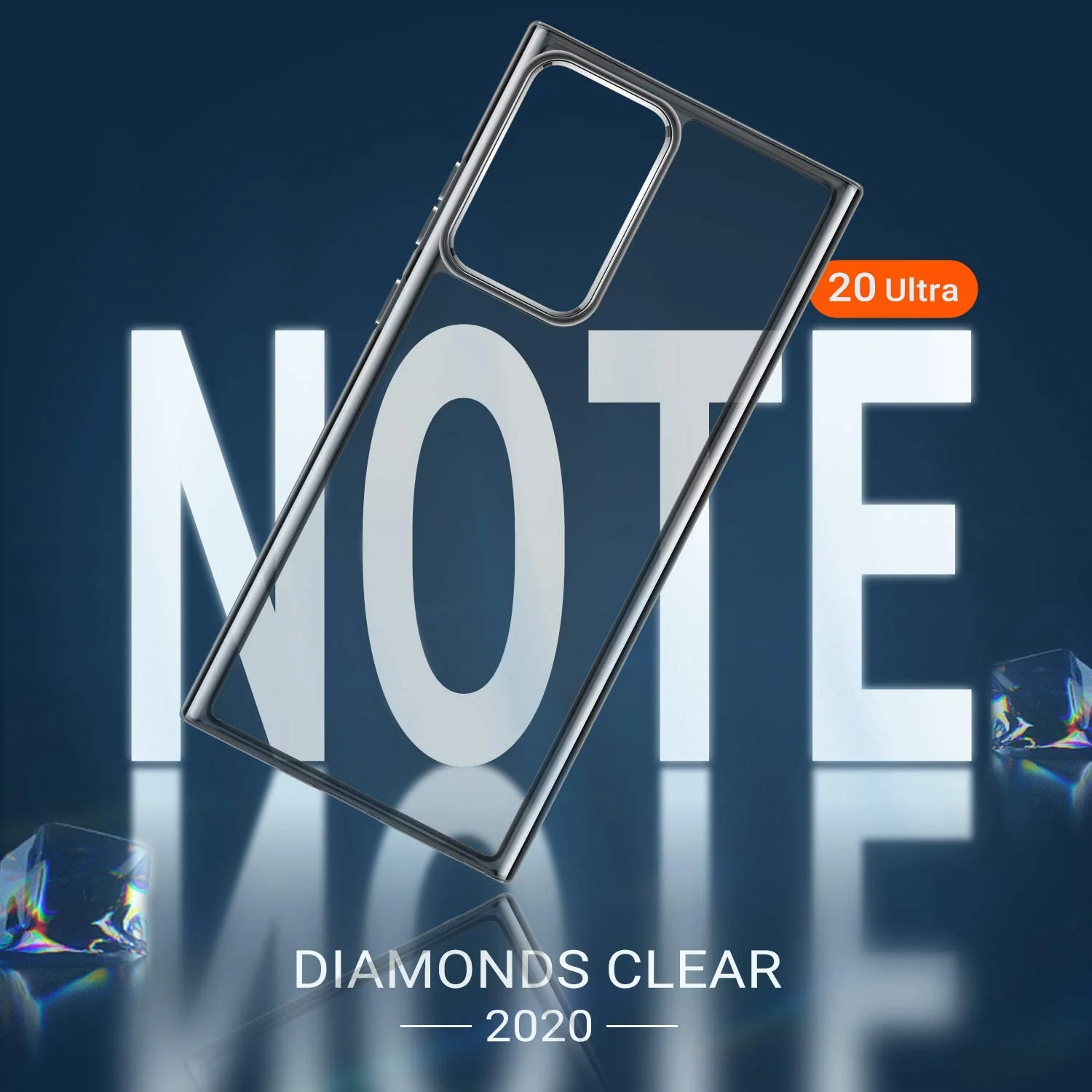 DL3 Mobilak Clear TPU Case for Samsung Galaxy Note 20, Shock-absorbing protection, Non-slip grip, Raised edges around the screen and camera - Black