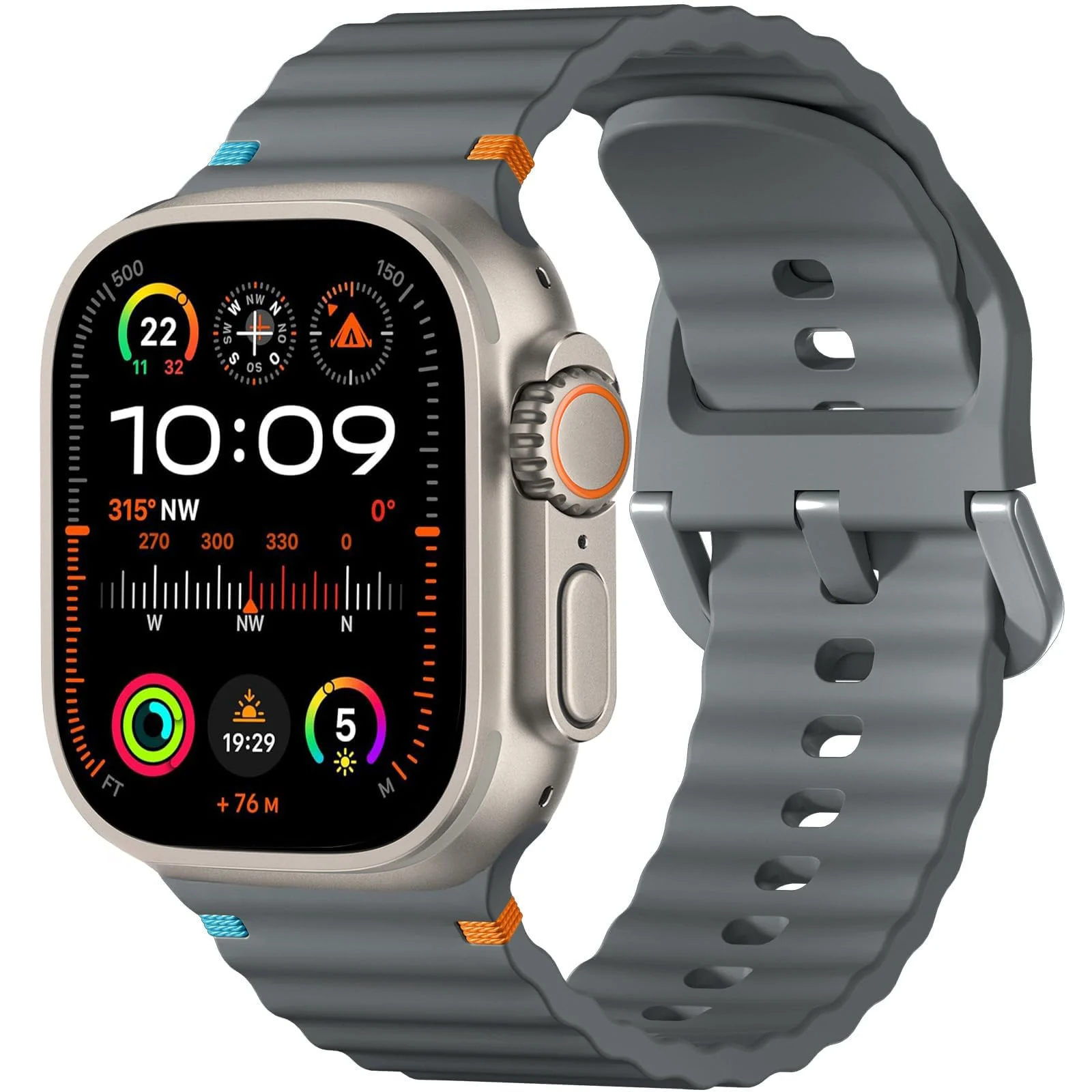 DL3 Mobilak Sport Strap for Apple Watch 49mm (Ultra 3/2/1) 46mm 45mm 44mm 42mm for Women Men, Soft Silicone Replacement Strap for iWatch Series 11/10/9/8/7/6/5/4/3/2/1/SE 3 2 1 - Space Gray