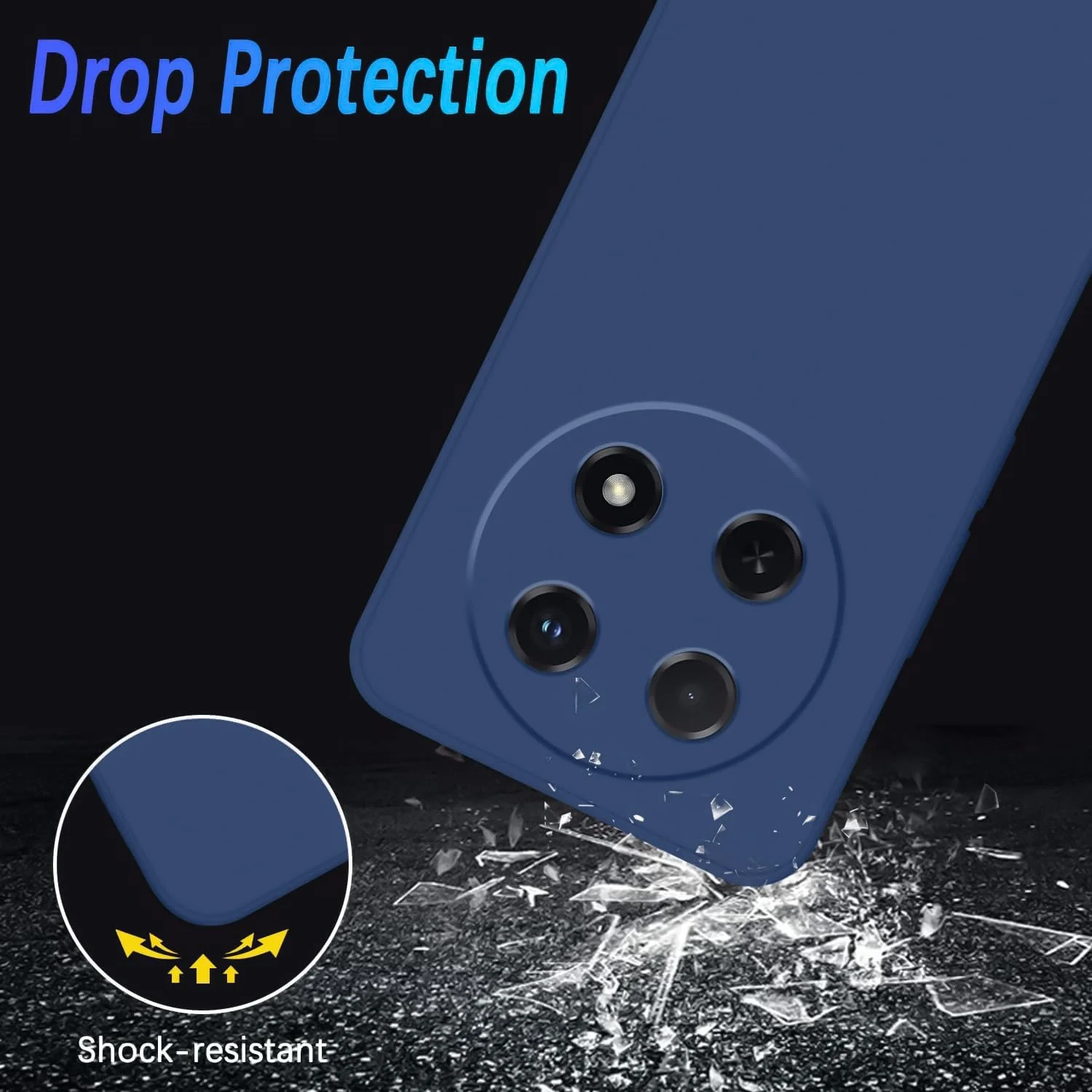DL3 Mobilak Liquid Silicone Case for Huawei nova 12i, Shock-absorbing protection, Scratch-resistant surface, Soft microfiber lining - Royal Blue