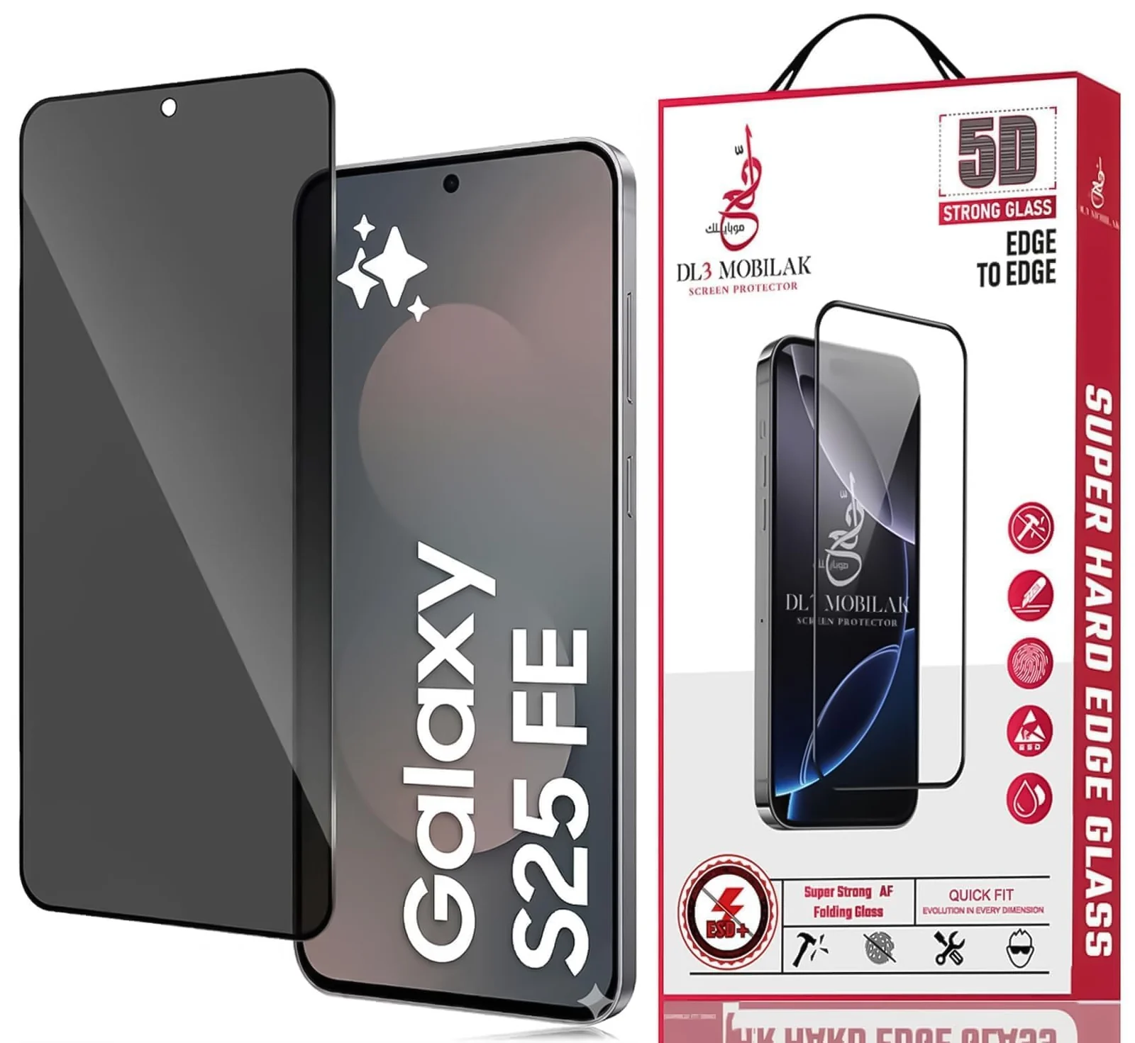 DL3 MOBILAK Anti-Spy 9H Tempered Glass Screen Protector for Samsung Galaxy S25 FE - Black