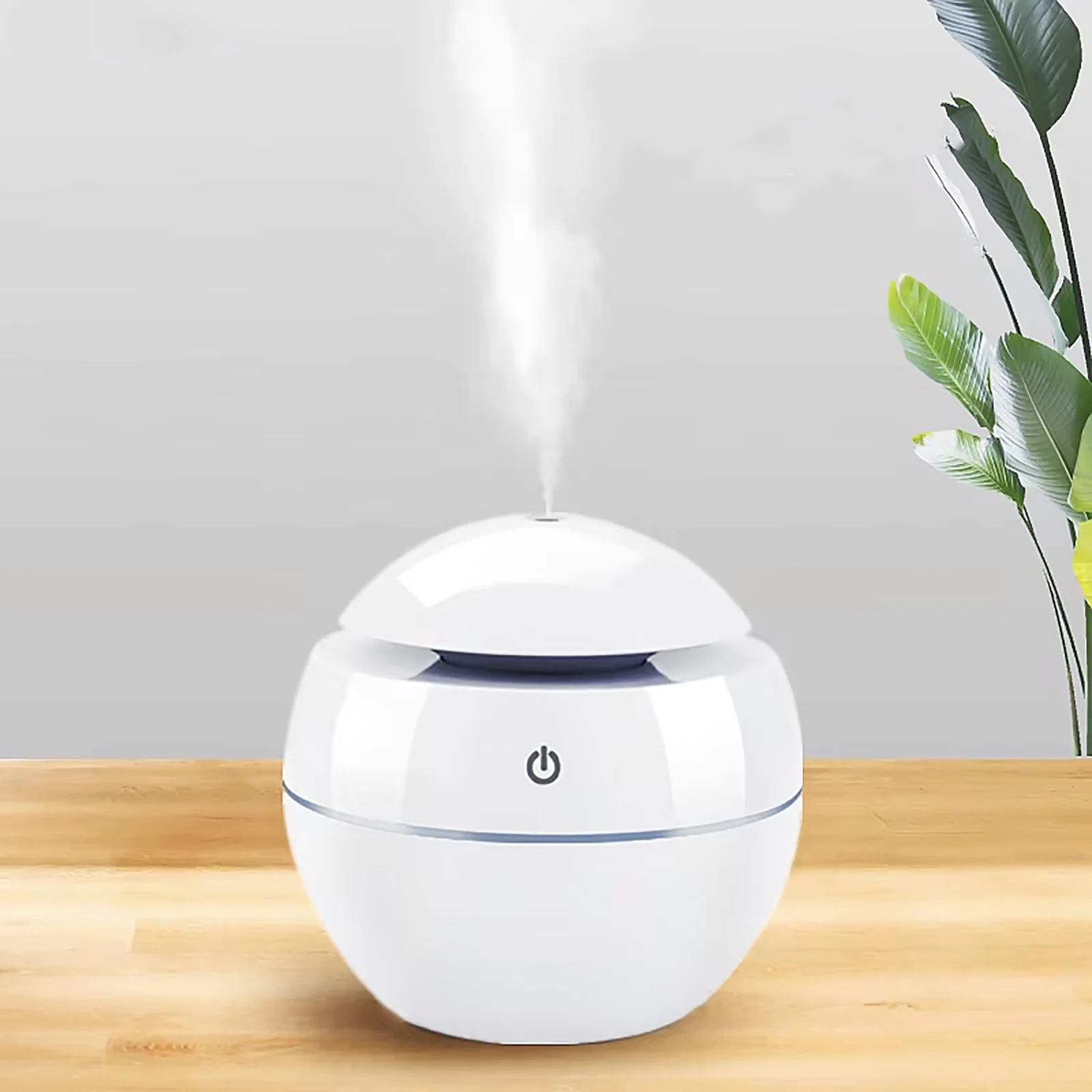 Mobigon Wood Cool Mist Ultrasonic Humidifier for Room Moisture, Aroma Diffuser for Home, 200ml Essential Oil Diffuser with 7 Colorful Night Light, Auto Shut-Off, Home, Office, car - C.White