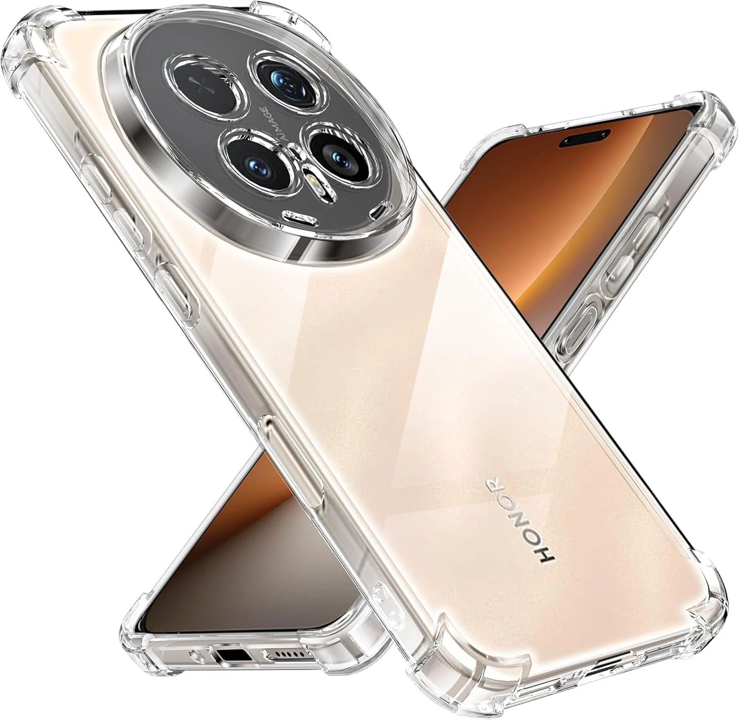 DL3 Mobilak Clear TPU Protective Case for Honor Magic 8 Pro 5G with Camera Protection and Shockproof Design - Clear