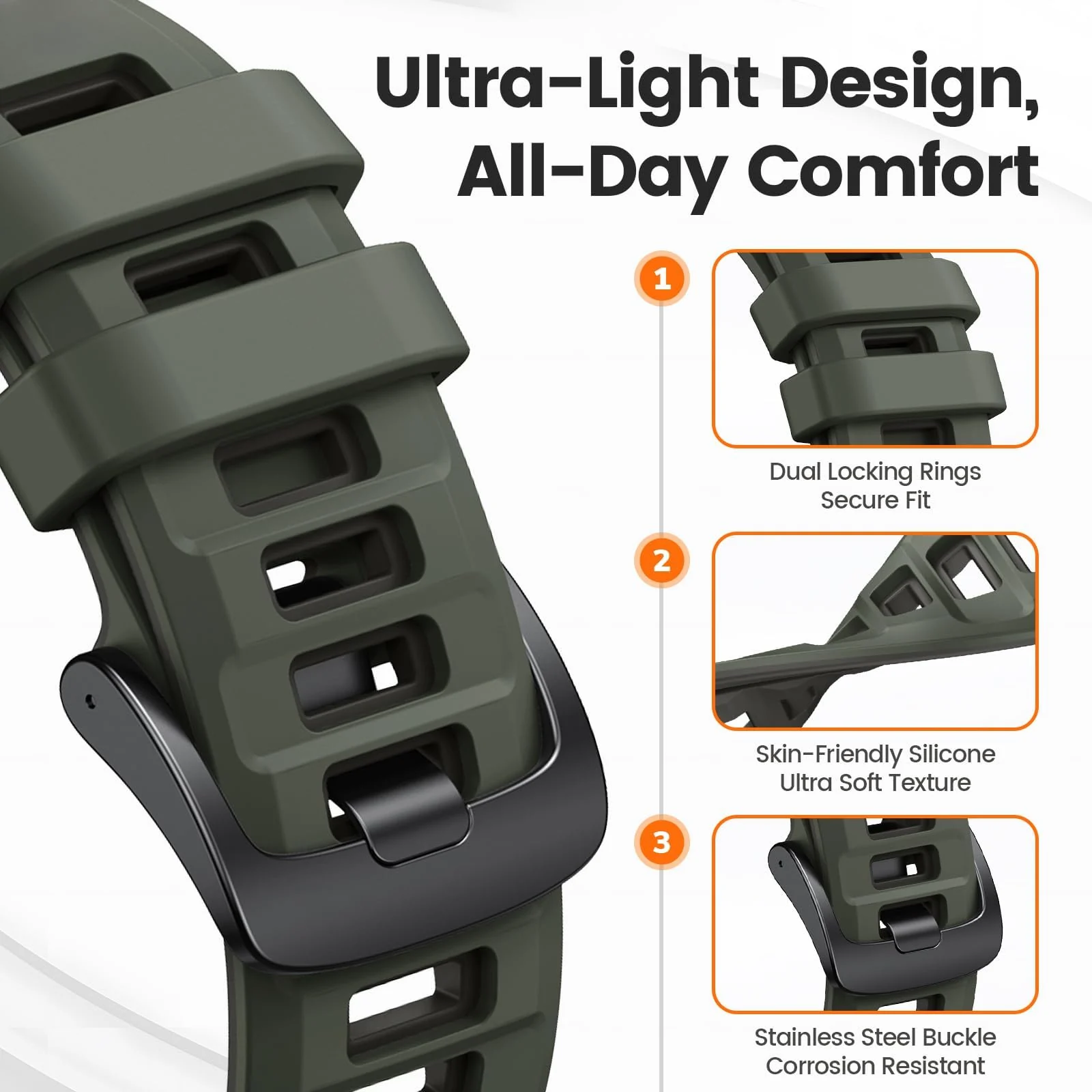DL3 Mobilak Silicone Sport Band 22MM Strap For Xiaomi Redmi Watch 5 Active/5 Lite/Samsung Galaxy Watch 46mm/Watch 3 45mm/Gear S3/Huawei watch GT5 GT4 GT3 GT2 GT 46MM/GT2E/GT3 Pro/GT 5 Pro/Amazfit GTR4 - Green/dark Gray