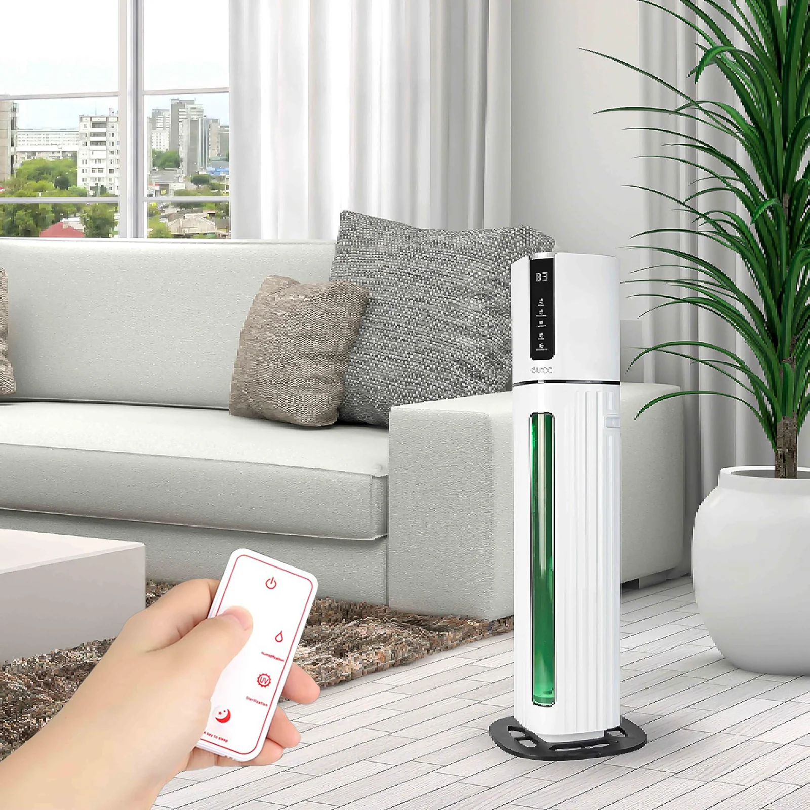 Mobigon Humidifiers for Bedroom Large Room - 8L Air Humidifier Large Room with Essential Oil Diffuser, Top Fill Cool Mist Humidifier for Home Bedroom Baby Nursery Whole House Office Plant - White Black