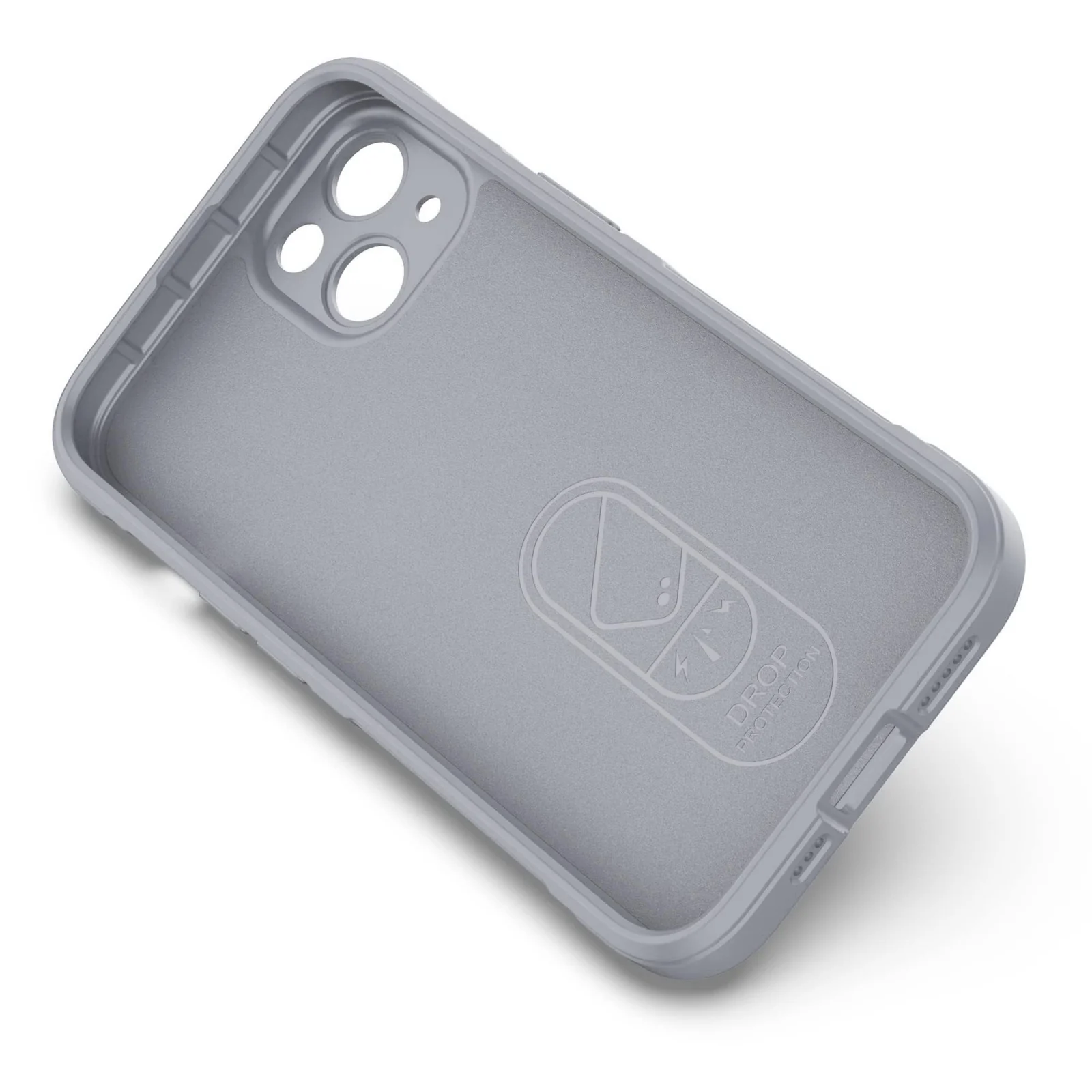 DL3 Mobilak Silicone Case for iPhone 15+ Plus 6.7-Inch Heavy Duty Protective [Slim Fit] Shockproof Soft Flexible Protective Design Shock-Absorption TPU Cover With Camera Protection - Gray