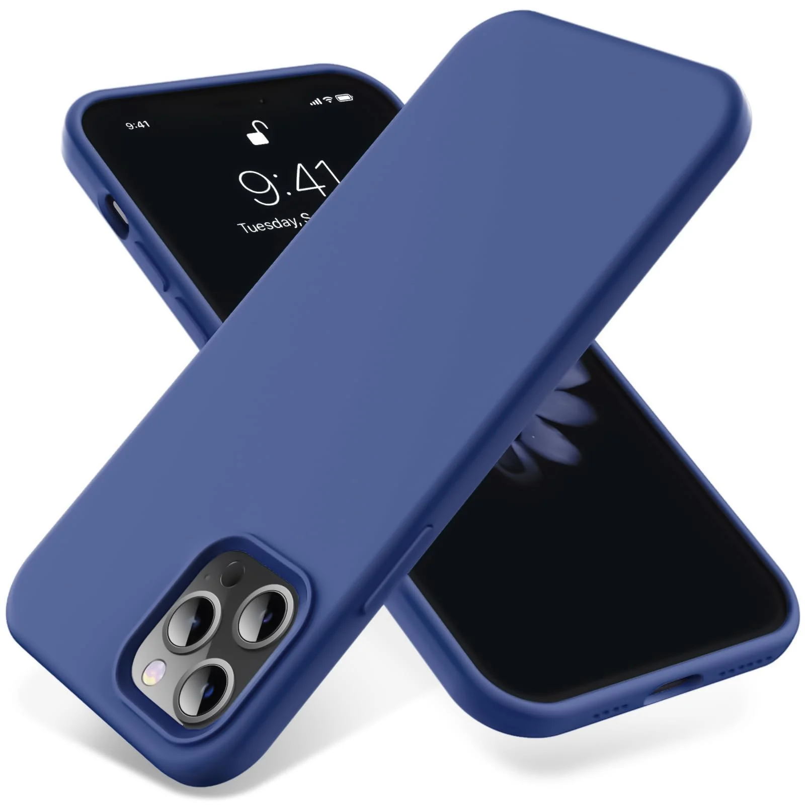 DL3 Mobilak Liquid Silicone Case for iPhone 11 Pro (5.8 Inch), Shock-absorbing protection, Scratch-resistant surface, Soft microfiber lining - Blue