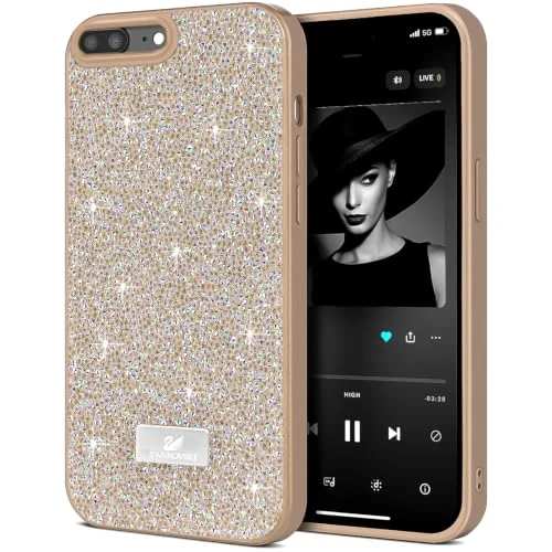 DL3 Mobilak Glitter Protective Case with Camera Protection for iPhone 7 Plus / iPhone 8 Plus - Gold & Silver