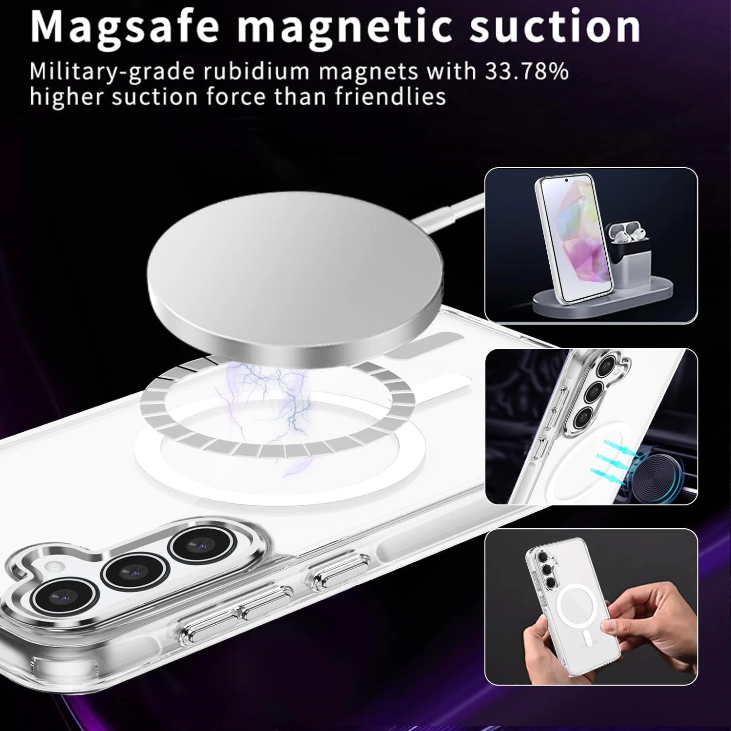 DL3 Mobilak for Samsung Galaxy A35 5G Case [Compatible with MagSafe] Slim Magnetic Bumper Case - Clear
