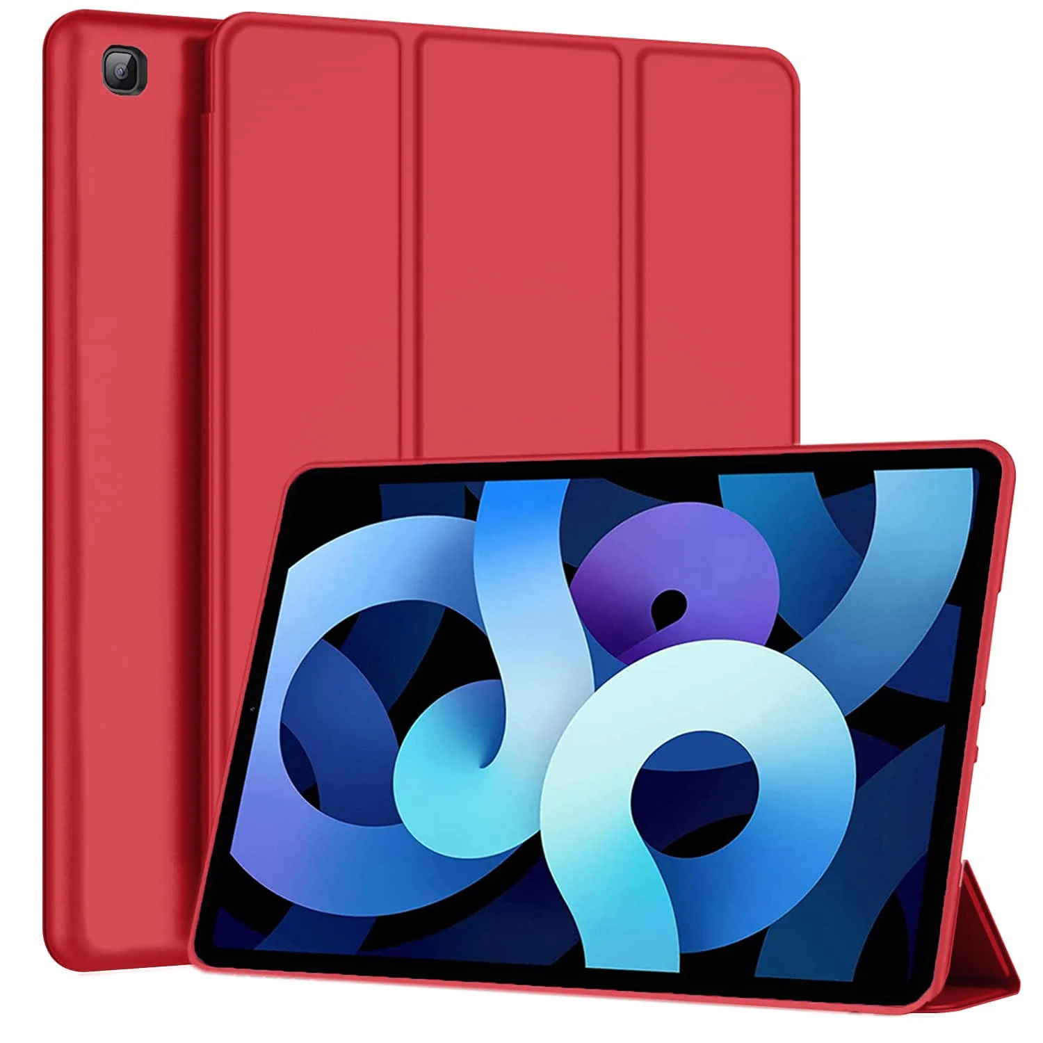 DL3 Mobilak Smart Case Compatible with Samsung Galaxy Tab A7 Lite 8.7 2021 (SM-T220/ T225/T227), Case Flip Cover Leather Case Soft TPU Back And Trifold Stand With Auto Sleep - Red