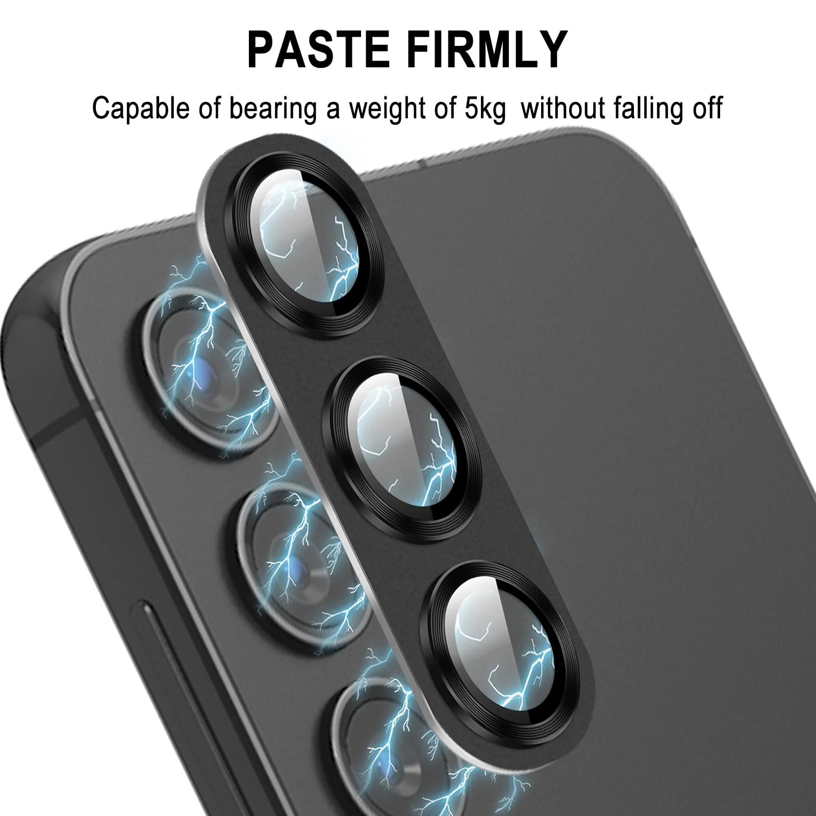 DL3 Mobilak Camera Lens Protector for Samsung Galaxy A17 5G/4G Accessories, 9H Tempered Glass Metal Individual Ring Camera Cover Screen Protector, Case Friendly, Anti Scratch - Black