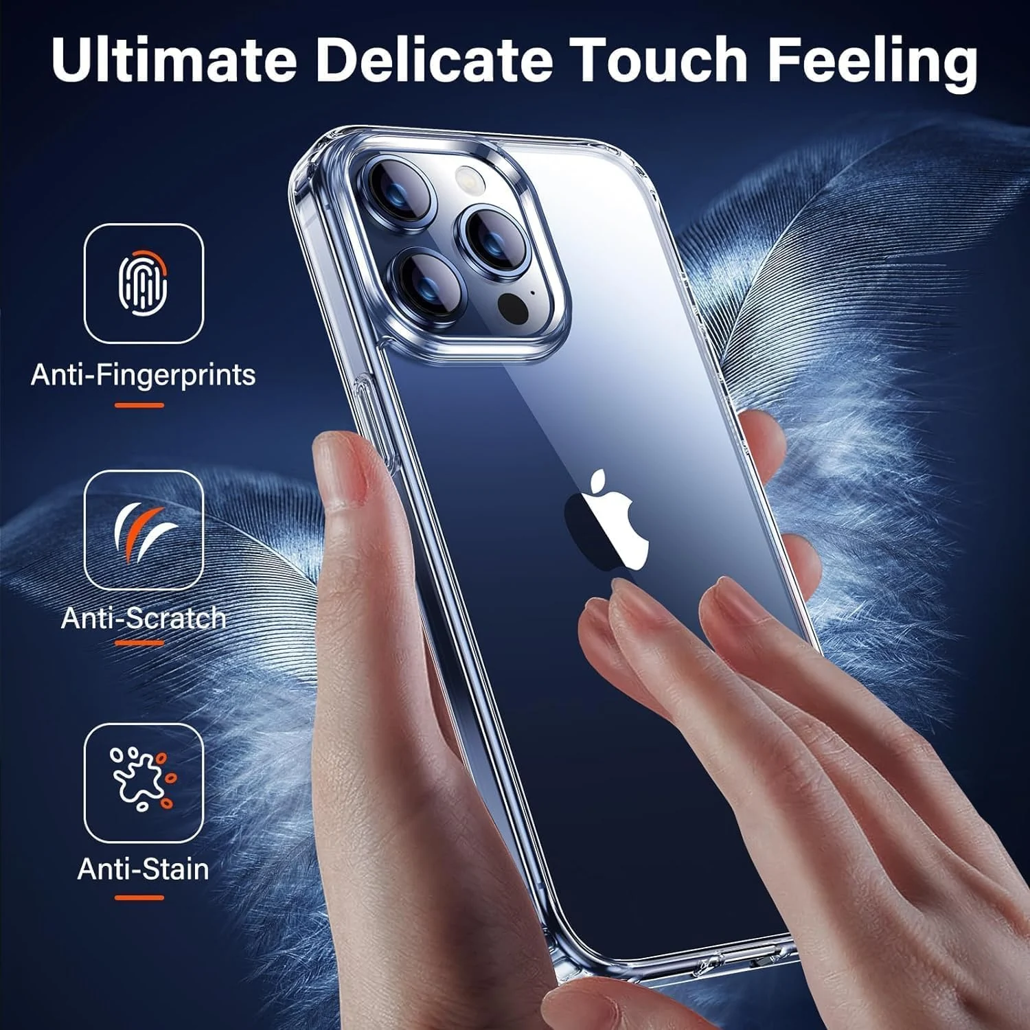 DL3 Mobilak Case Compatible with iPhone 15 Pro Max Case Crystal Soft TPU Gel Case Flexible Silicone Anti-Scratch TPU Cover - Clear