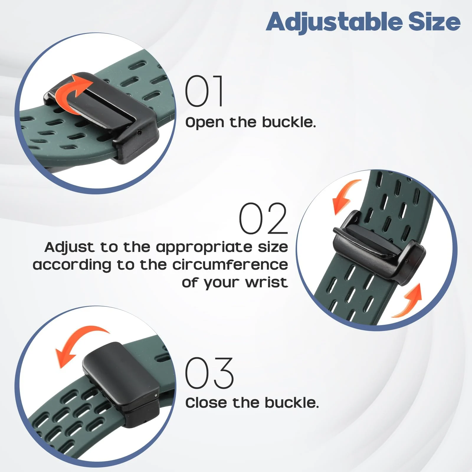 DL3 Mobilak Silicone Strap Compatible with Huawei Watch Fit 3/Fit 4/Fit 4 Pro Magnetic Metal Buckle Sport Silicone Breathable Strap for Men Women Band Quick Release Soft Replacment Wristband - Pine Green