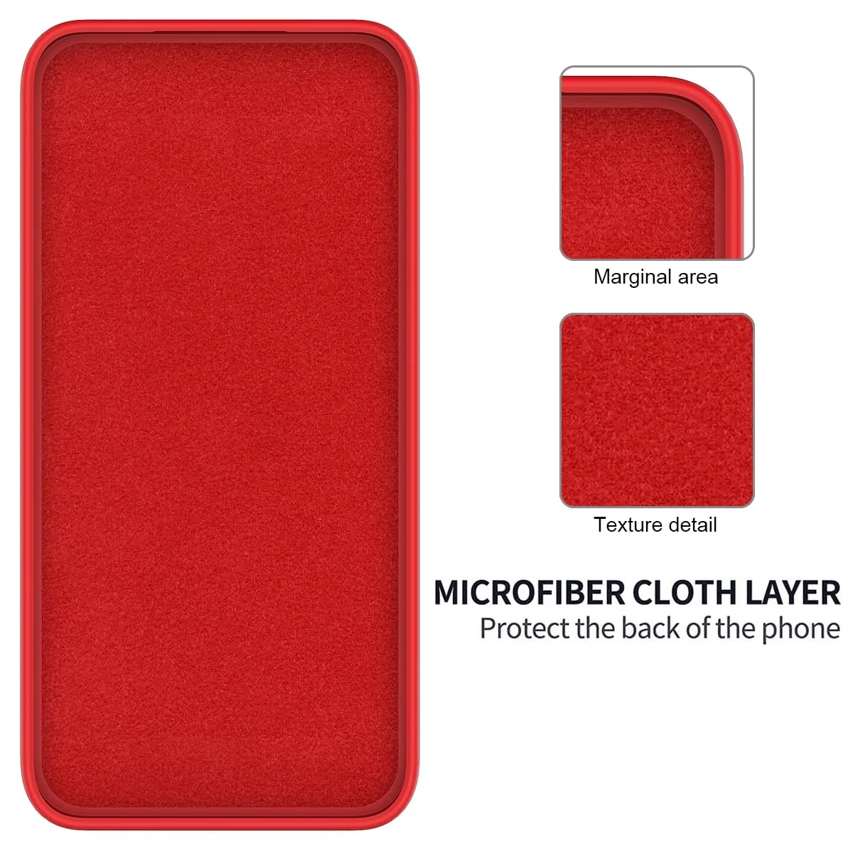 DL3 Mobilak Soft Silicone Protective Case for Xiaomi Redmi 13C with Microfiber Lining and Shockproof Design - Red