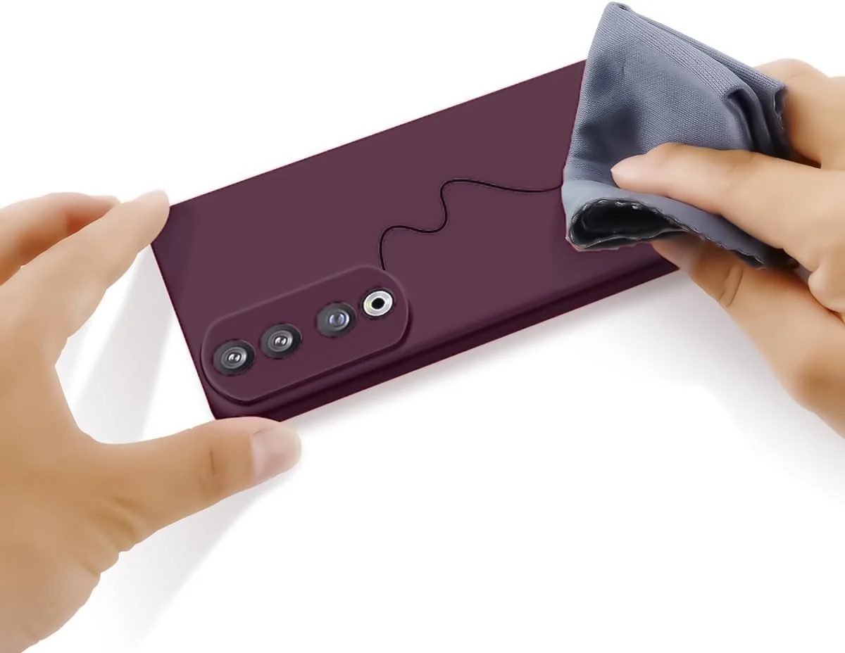 DL3 Mobilak Silicone Protective Case for Honor 90, Shock-absorbing protection, Scratch-resistant surface, Soft microfiber lining - Wine Red