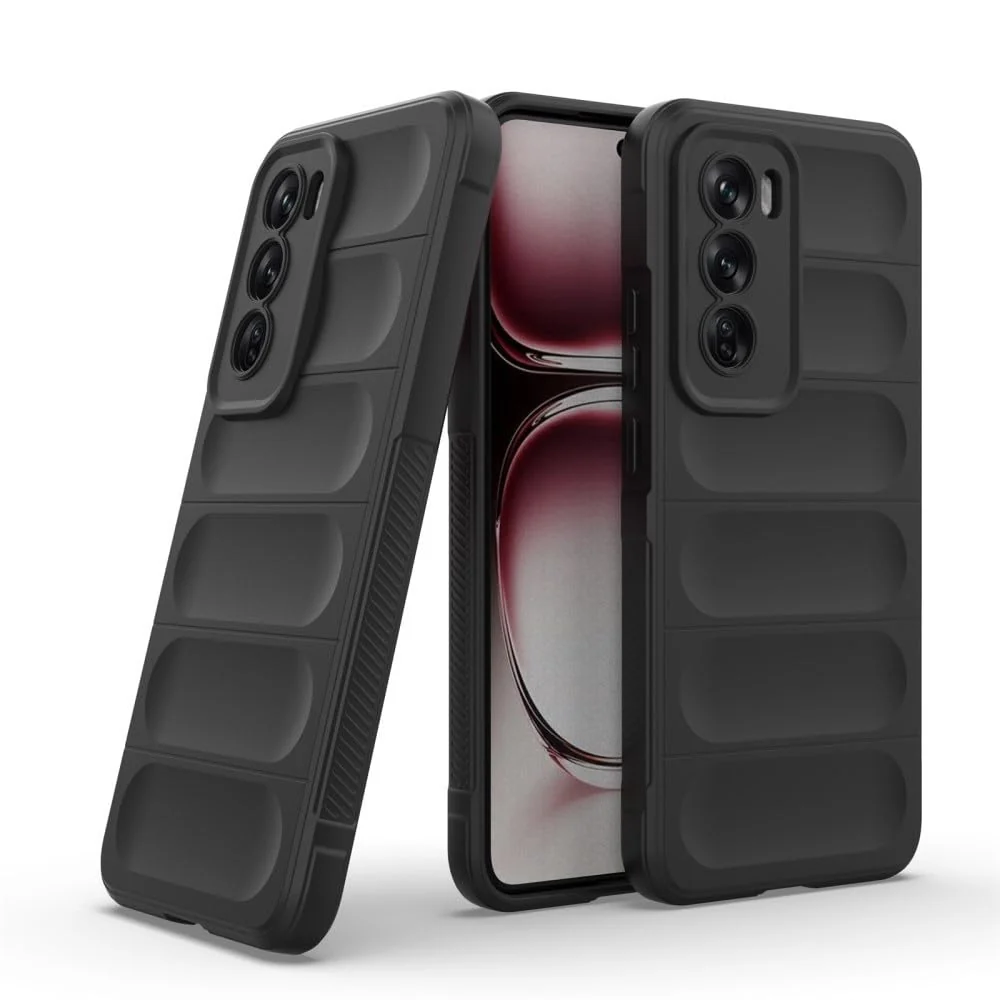 DL3 Mobilak Rugged Protective Case for OPPO Reno 12 5G, Camera protection, Shock-absorbing protection, Non-slip grip - Black