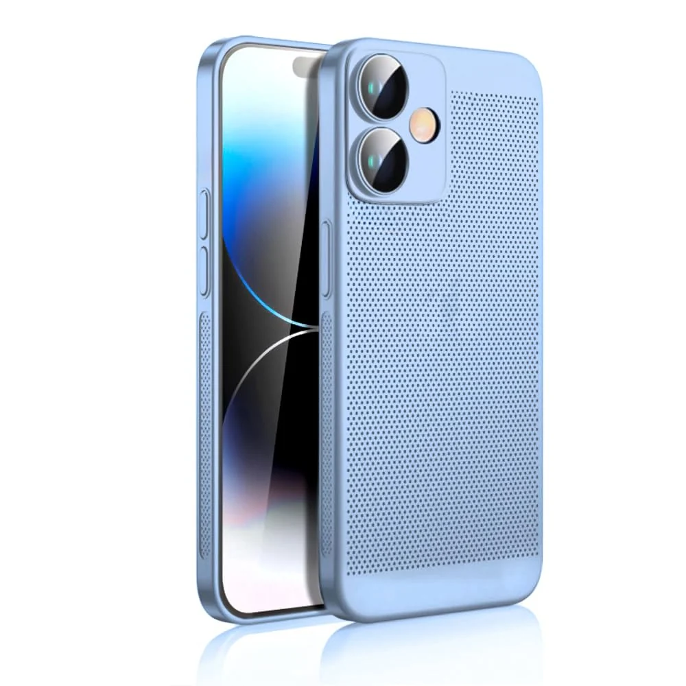 DL3 Mobilak Case For Honor 400 5G Heat Dissipation Case with Built-in Camera Lens Protector Slim Fit Breathable Cooling Anti-Fingerprint Hard PC Back Shockproof Cover - Baby Blue
